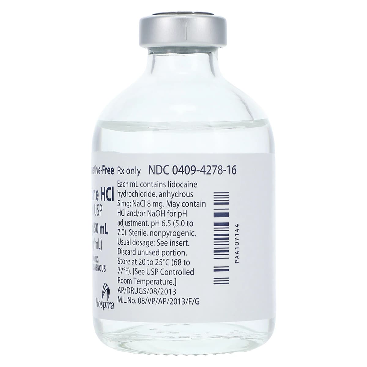 Lidocaine HCl Injection 0.5% Preservative-Free, Single-Dose Vial, 50 mL, 25/Package thumbnail 3