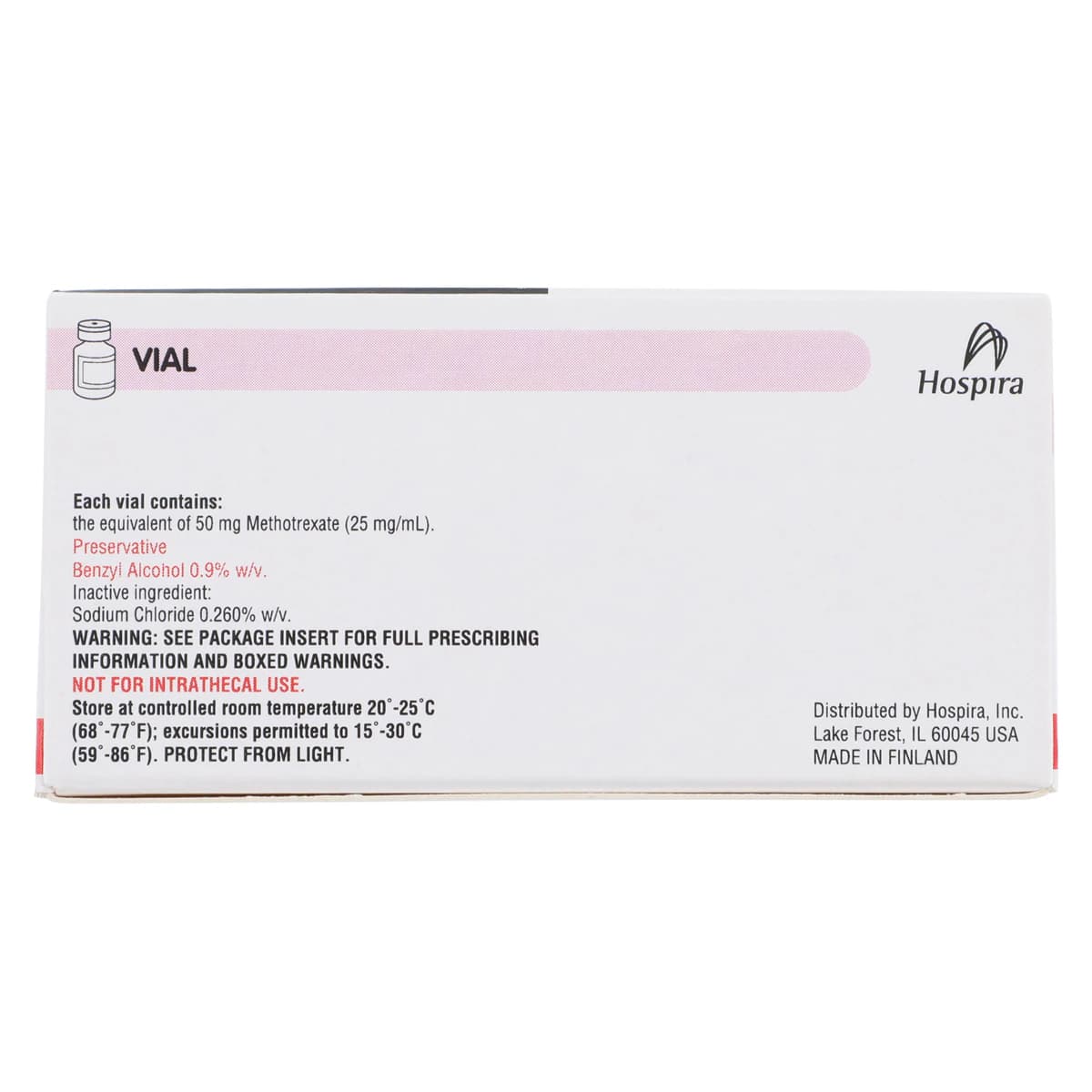 Methotrexate Sodium Injection, 25 mg/mL, 2 mL Multi-Dose Vial, 5/Package thumbnail 3