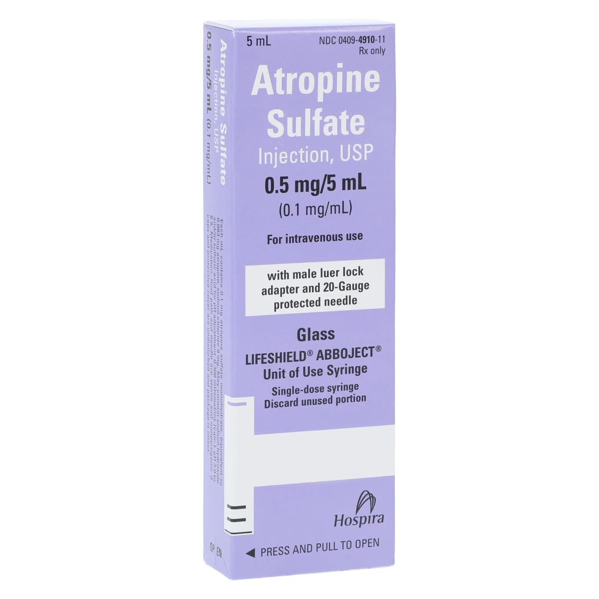 Atropine Sulfate Injection 0.1 mg/mL, Abboject LifeShield Syringe, 5 mL, Each - Atropine Sulf Abj LFS Syr N-R - Image 1