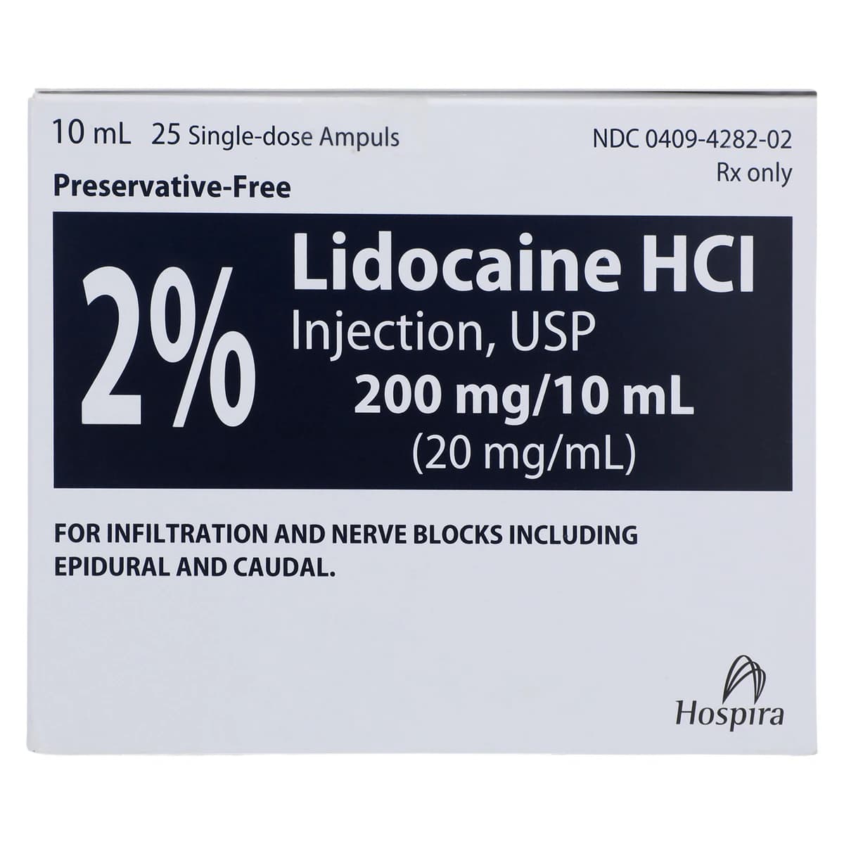Lidocaine HCl Injection 2% Preservative-Free Ampule 10mL, 25/Package (Pfizer Injectables) thumbnail 6