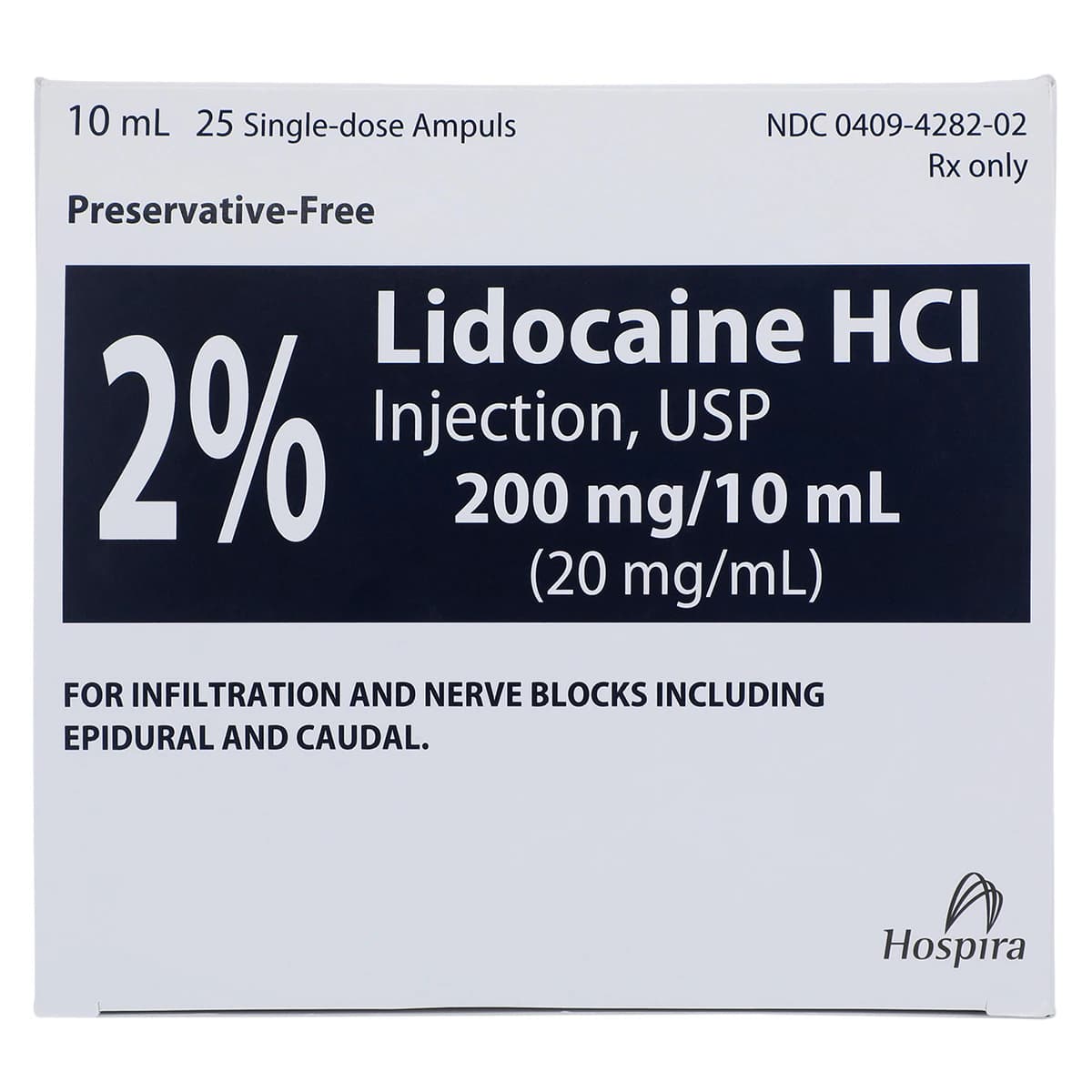 Lidocaine HCl Injection 2% Preservative-Free Ampule 10mL, 25/Package (Pfizer Injectables) thumbnail 7