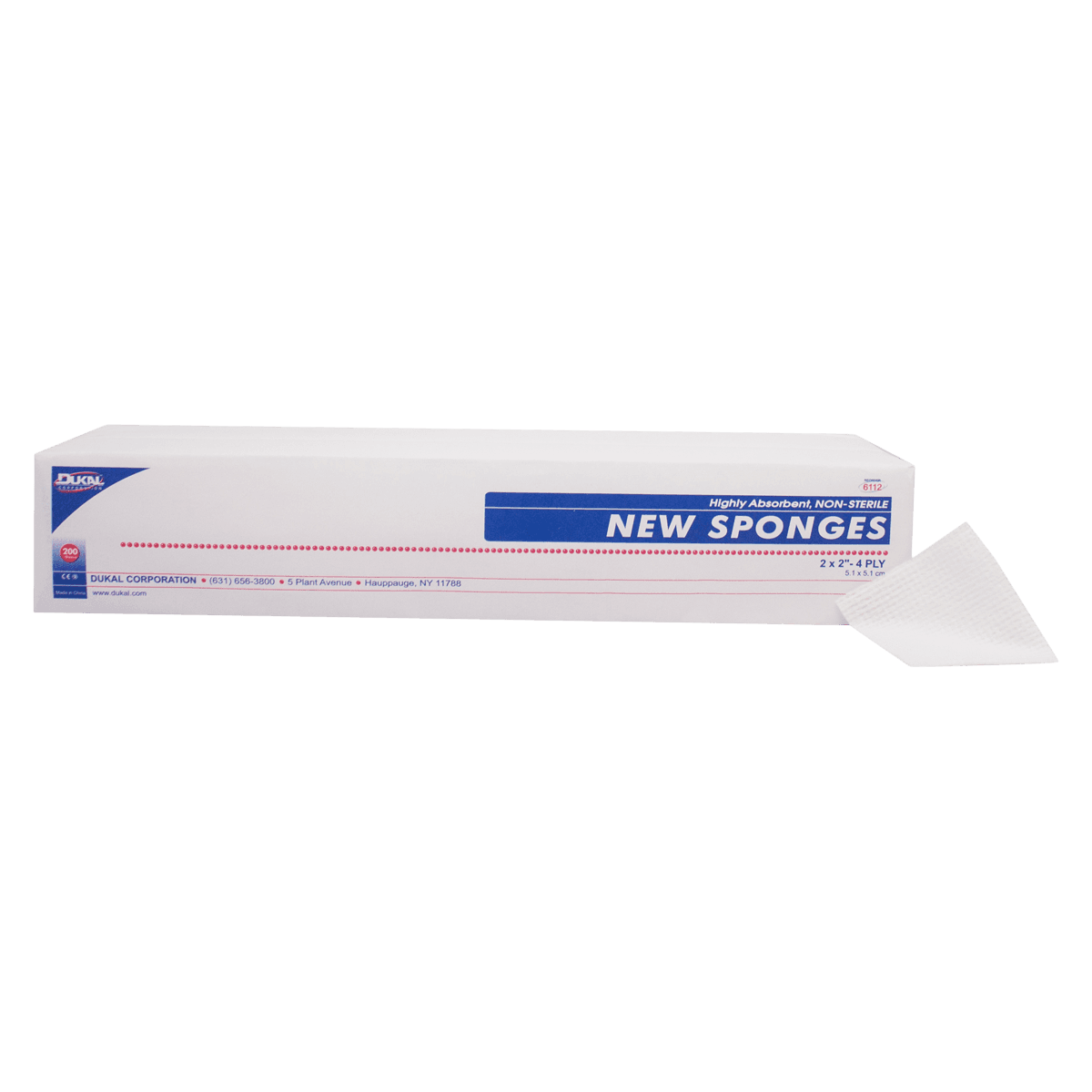 Dukal New Nonwoven Sponge, Rayon/Polyester Blend, 4-Ply, 2x2", Non-Sterile, Latex-Free thumbnail 2
