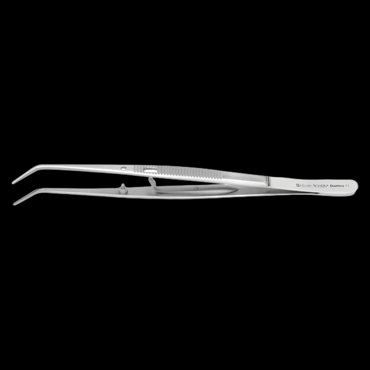 Self-Locking Grooved Tip Cotton Pliers, German Stainless Steel, Serrated Tips, Each - Self-Locking Grooved Tip Cotton Pliers - Image 1