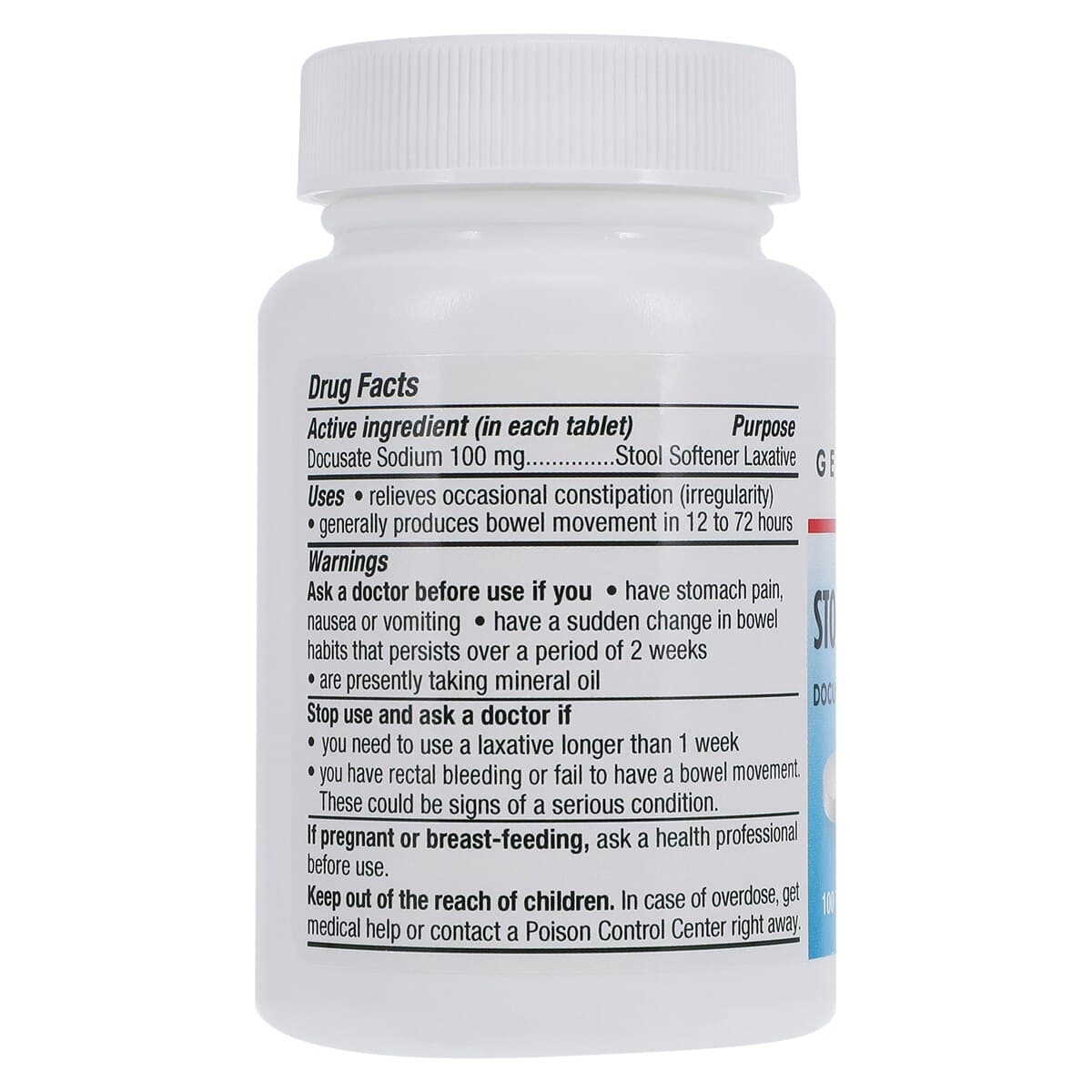Geri-Care Docusate Sodium Stool Softener Tablets, 100mg, 100/Bottle thumbnail 3