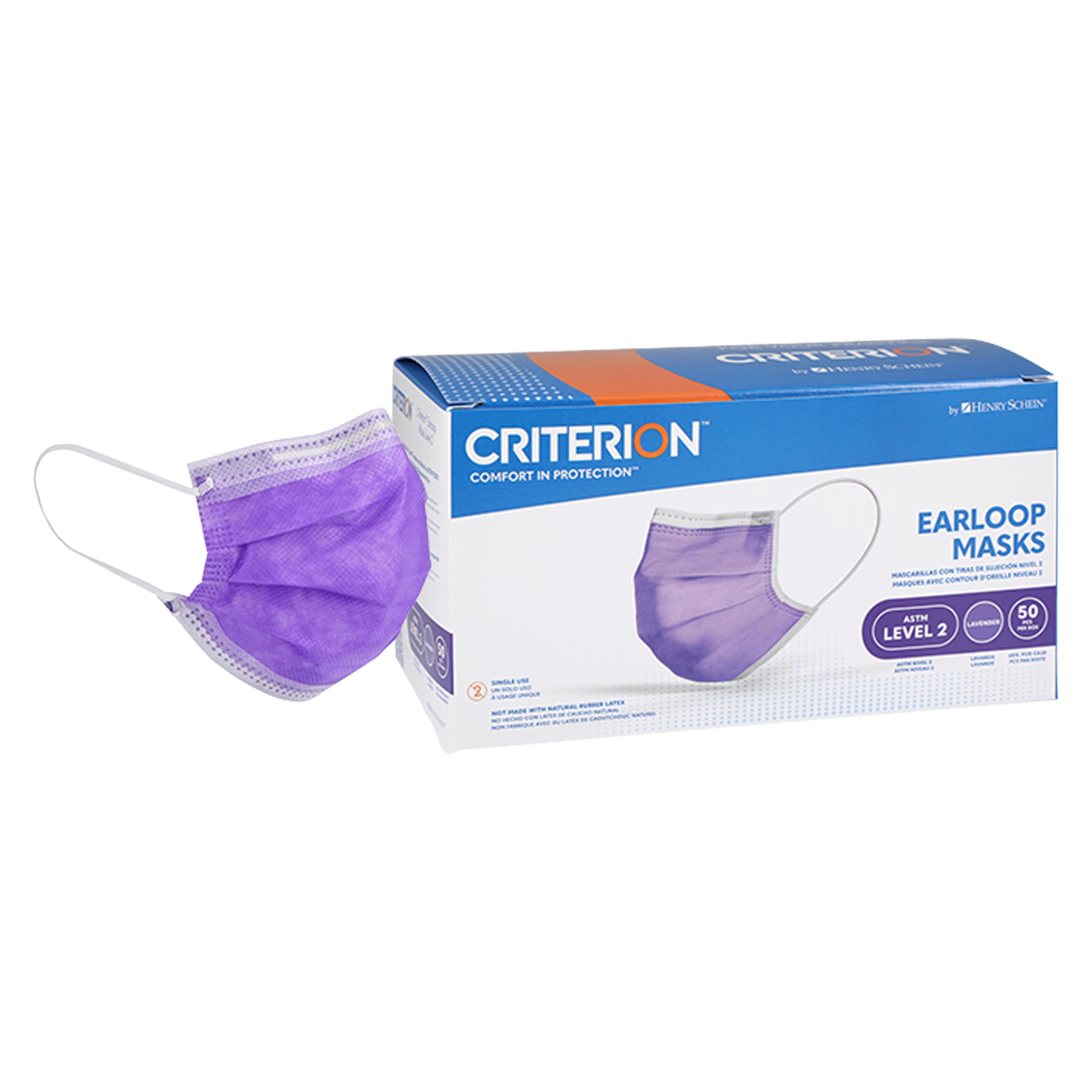 Criterion Earloop Mask L2, ASTM Level 2, Lavender, Disposable, 50/Box thumbnail 2