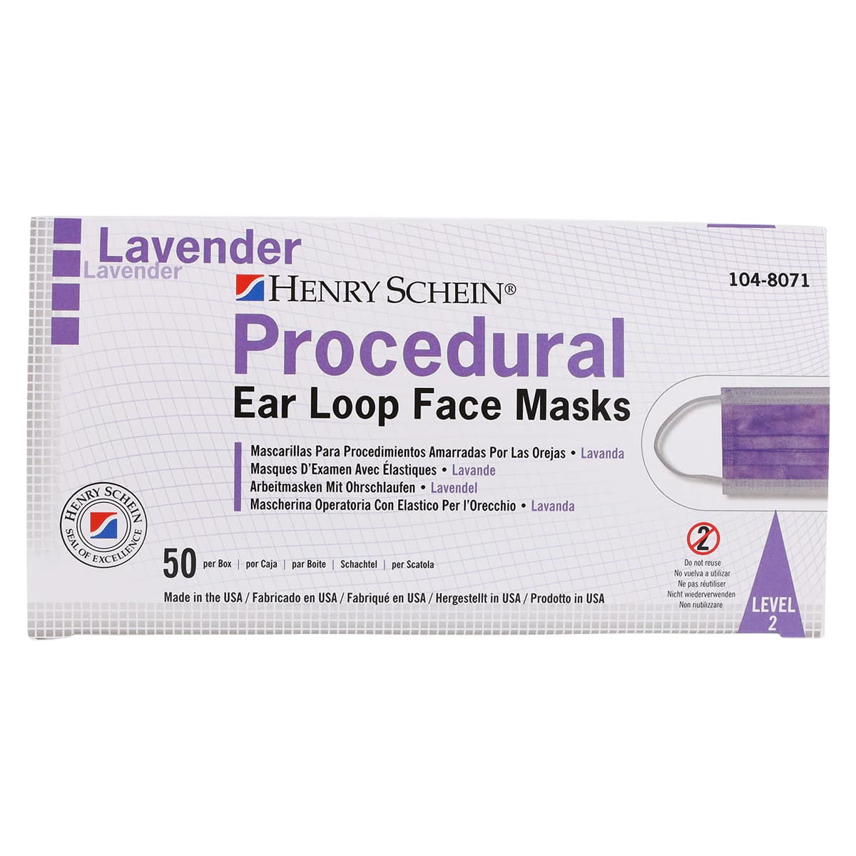 Criterion Earloop Mask L2, ASTM Level 2, Lavender, Disposable, 50/Box thumbnail 8