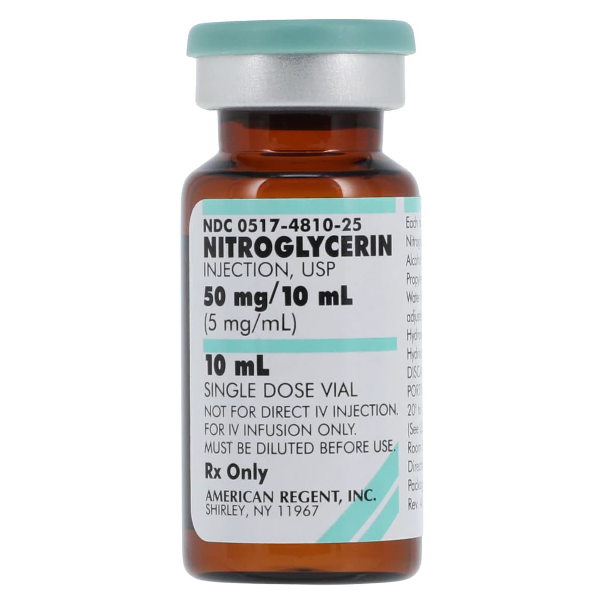 Nitroglycerin Injection SDV, 5mg/mL, 10mL Vial, 25/Package thumbnail 2