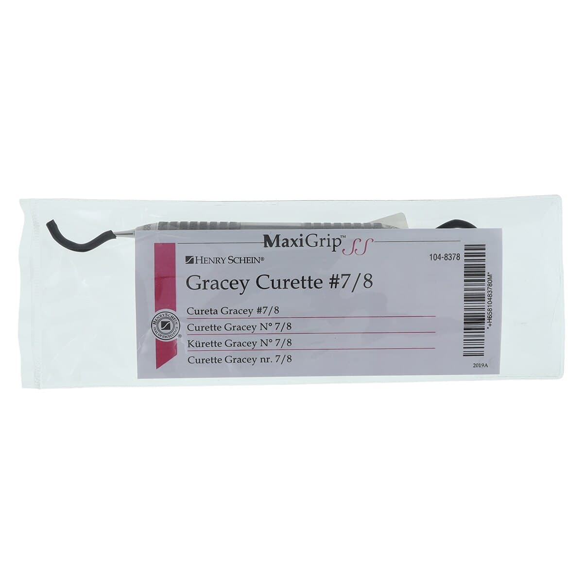 Henry Schein MaxiGrip Gracey Curette Double End 7/8, 9.5 mm, Stainless Steel, Each thumbnail 3