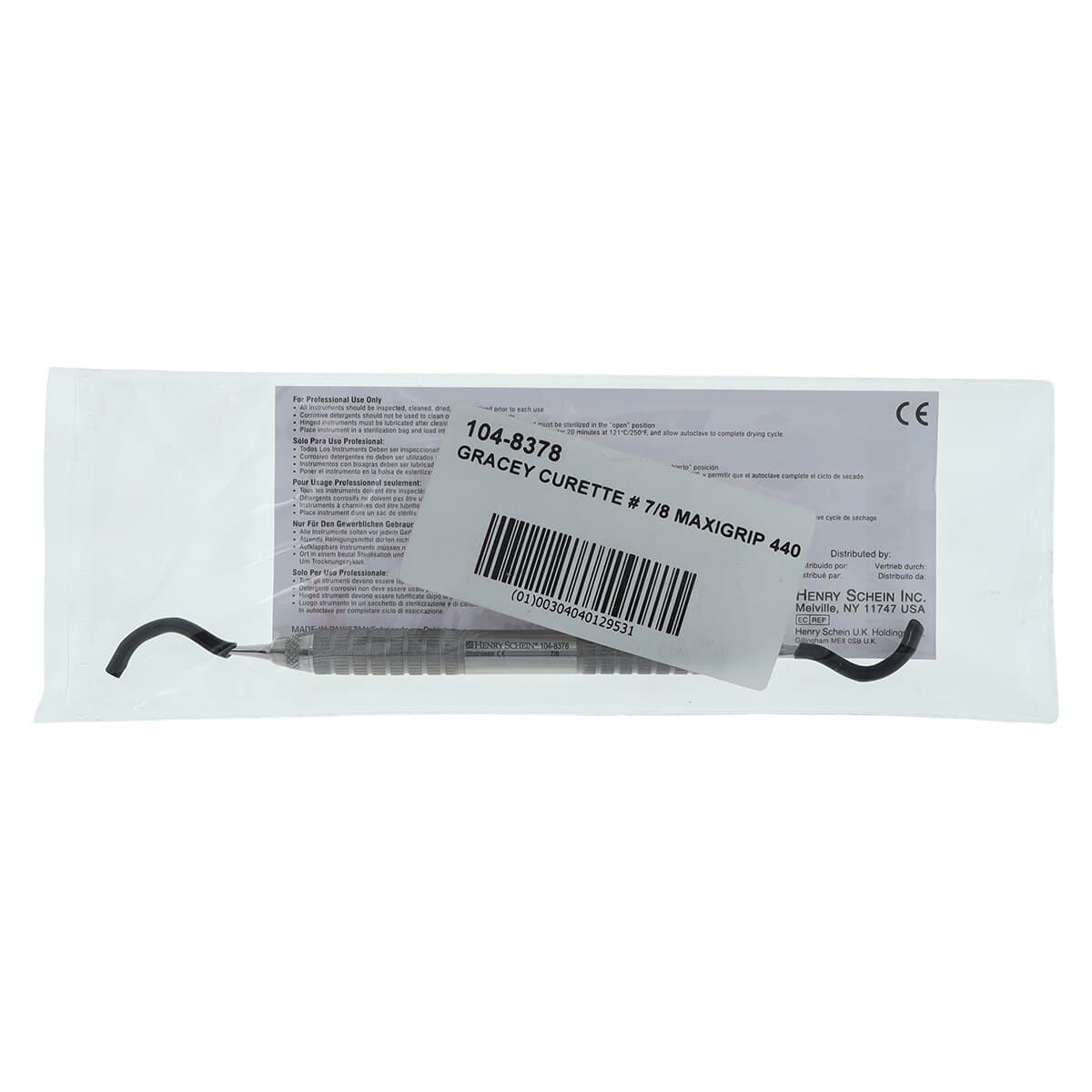 Henry Schein MaxiGrip Gracey Curette Double End 7/8, 9.5 mm, Stainless Steel, Each thumbnail 4