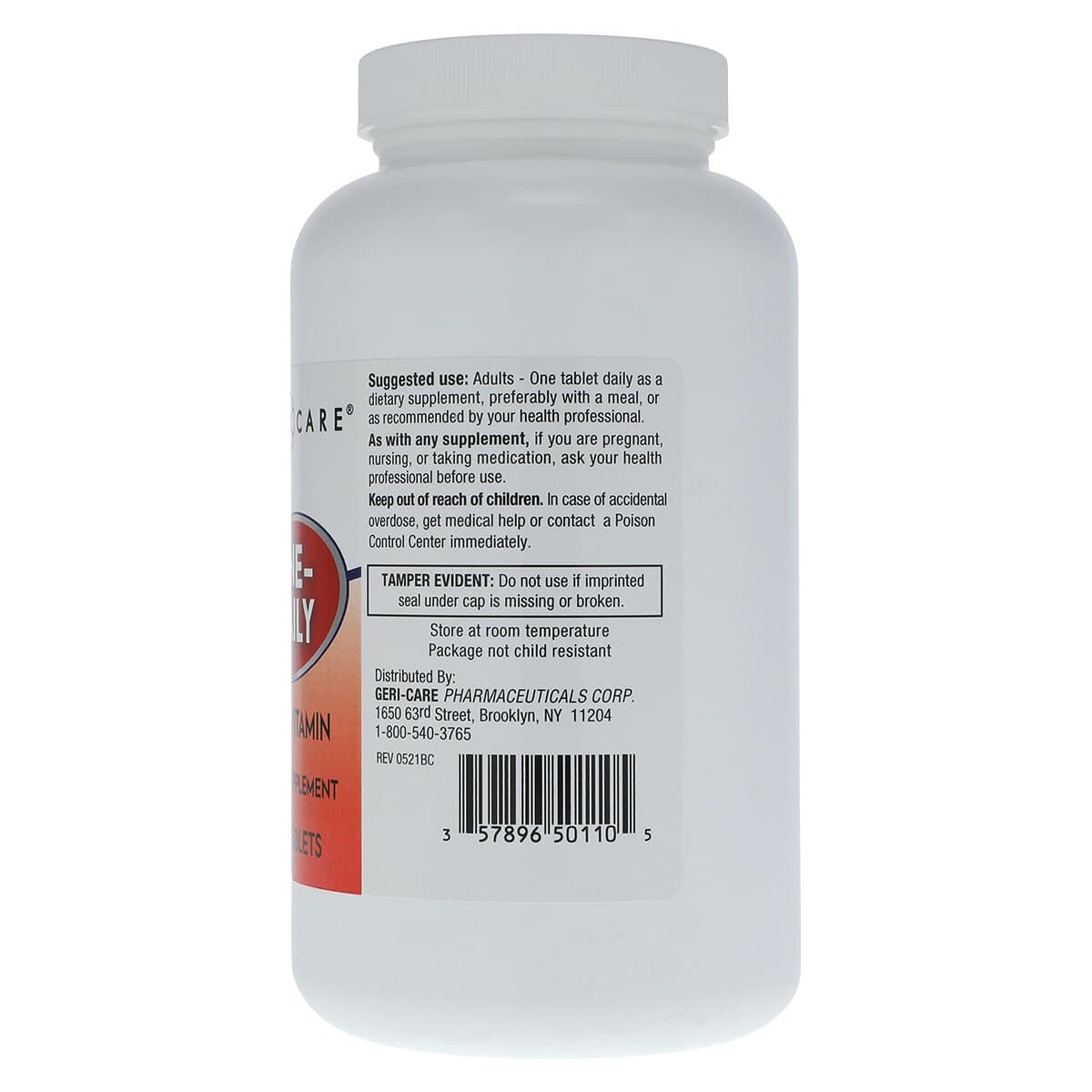Geri-Care Daily Multi-Vitamin, One-Daily Adult Supplement Tablets, 1000/Bottle thumbnail 2