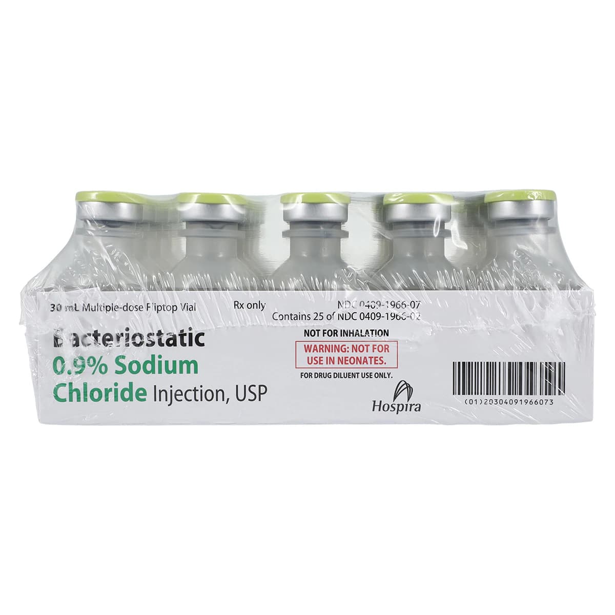 Bacteriostatic 0.9% Sodium Chloride Injection, 30 mL Multiple-Dose Vial, 25/Box, Pfizer thumbnail 4