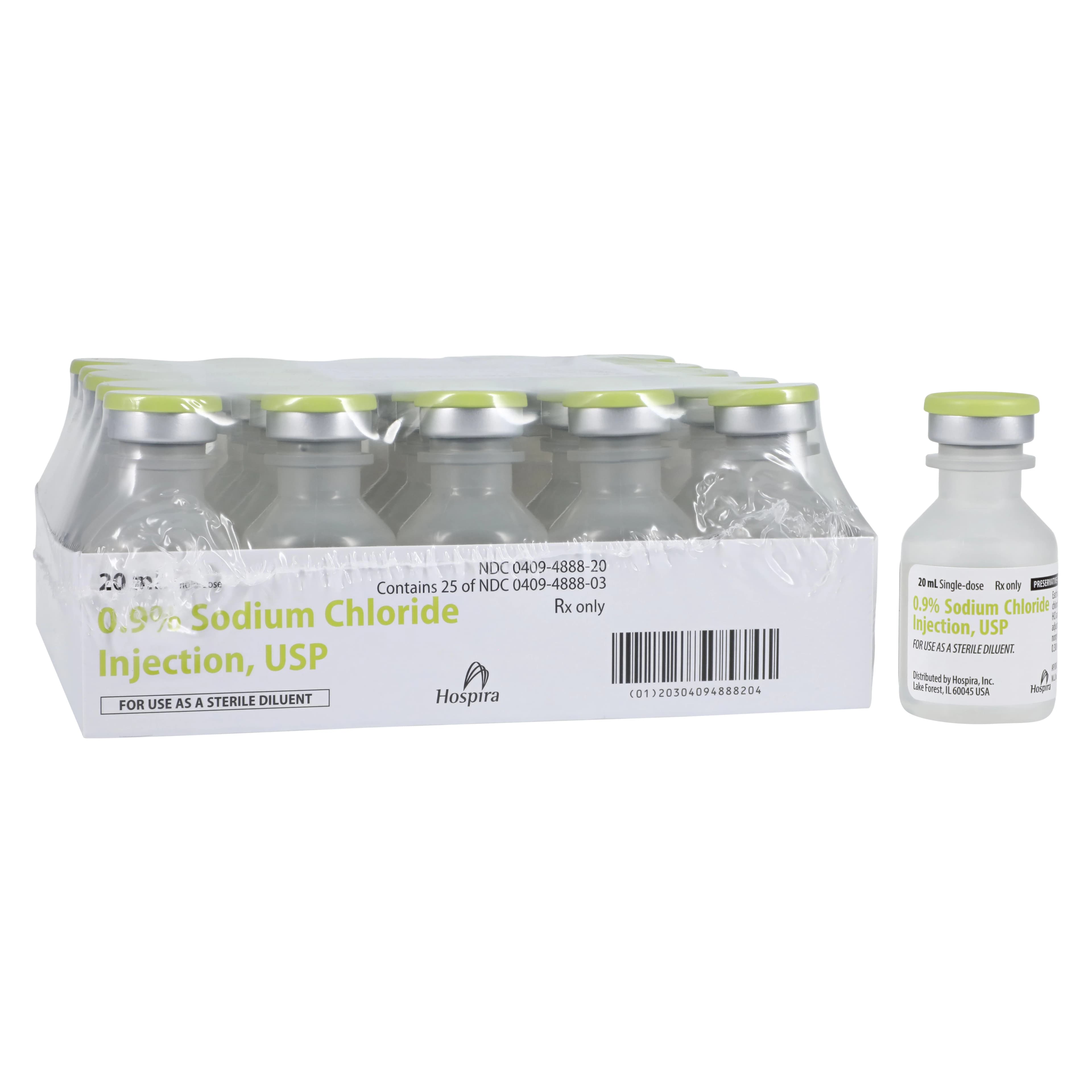 Pfizer Sodium Chloride 0.9% Injection, Preservative-Free, Single-Dose Vial, 20mL, 25/Package thumbnail 2