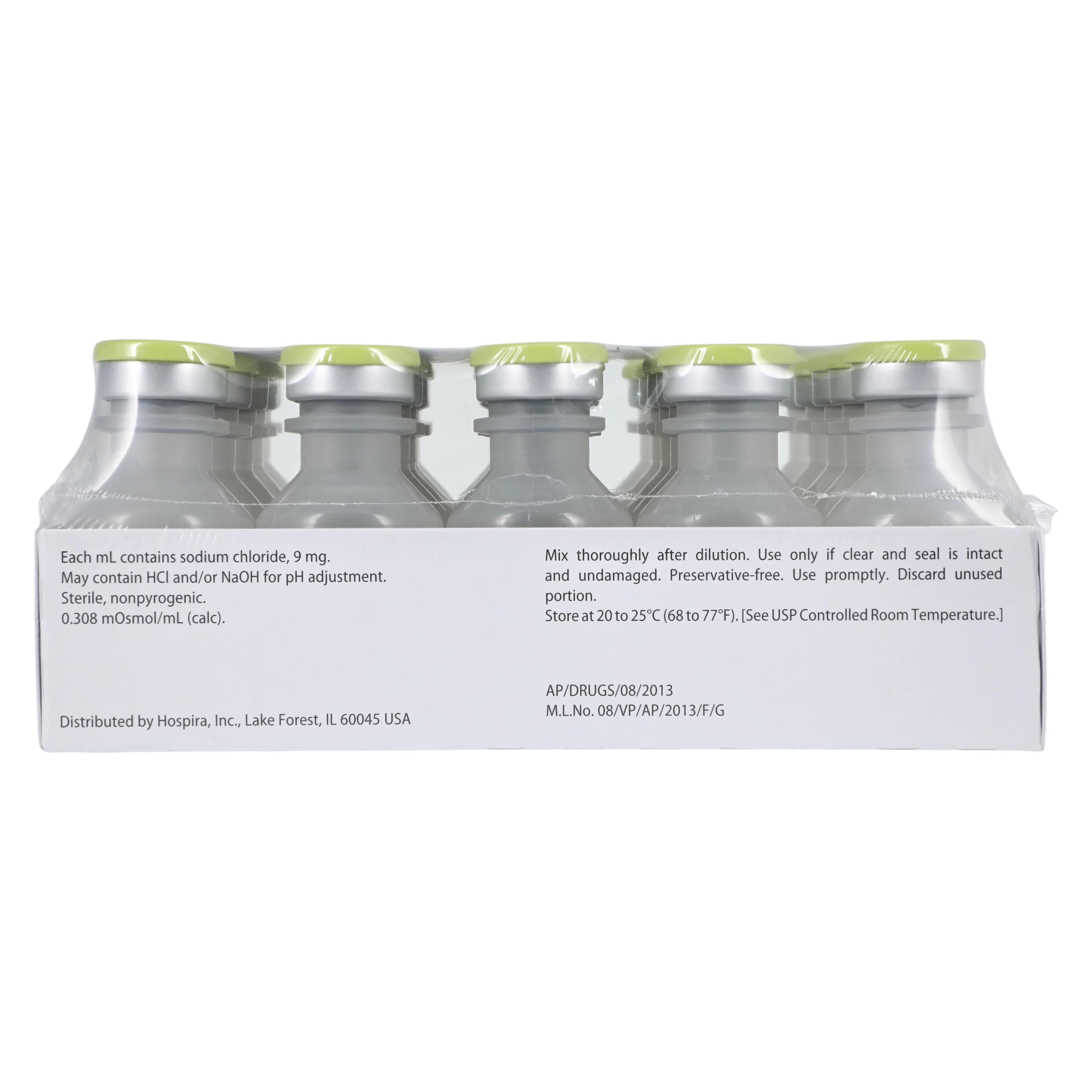 Pfizer Sodium Chloride 0.9% Injection, Preservative-Free, Single-Dose Vial, 20mL, 25/Package thumbnail 5