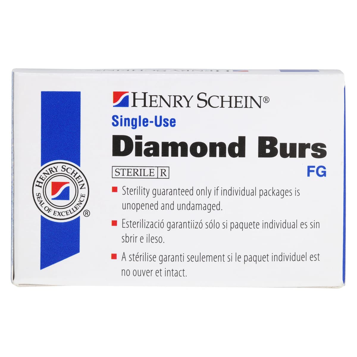 HSI Flat End Taper FG Diamond Burs, Single Use, Coarse, 25/Box, 847-018C thumbnail 3