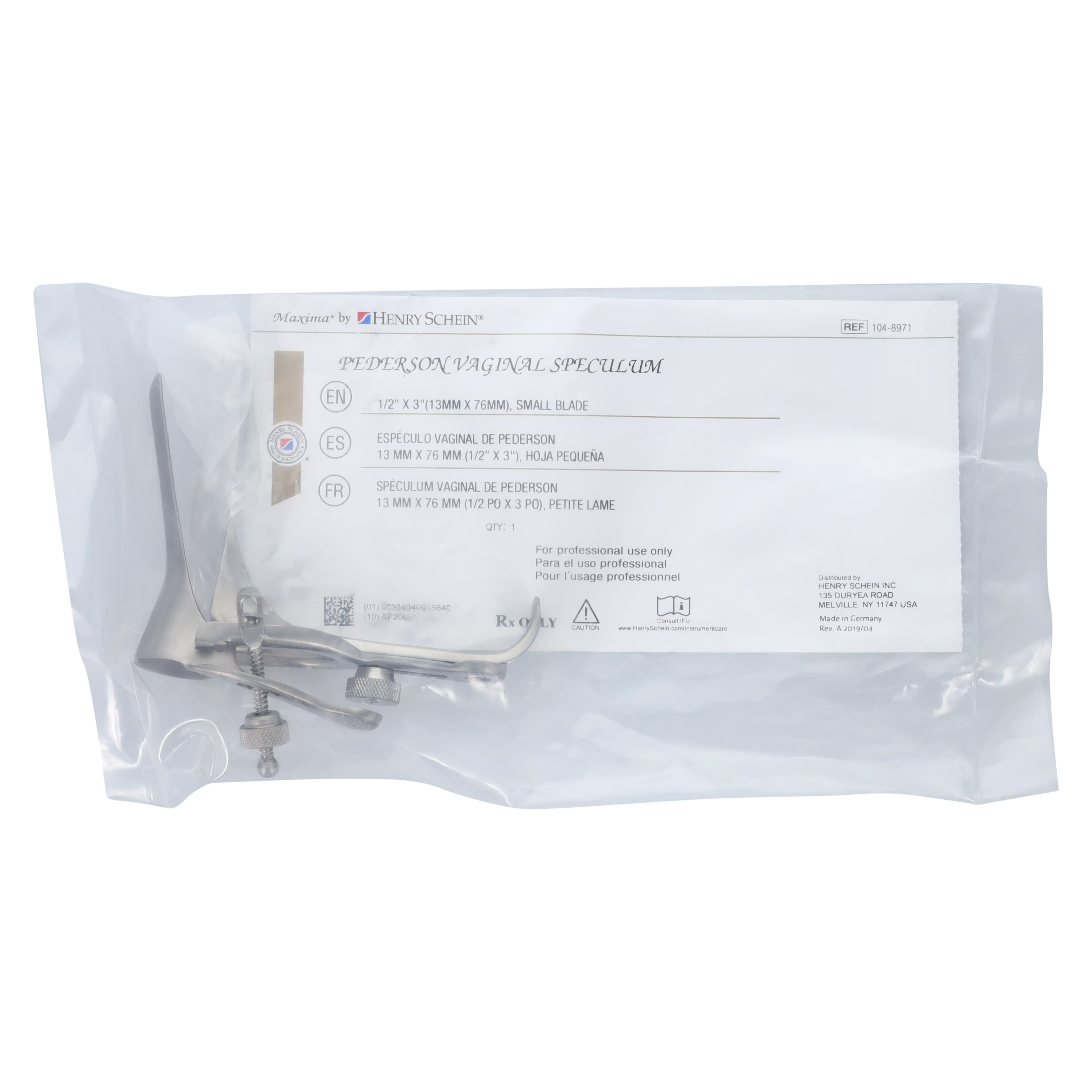 Henry Schein Pederson Vaginal Speculum, Small, 12.7 x 76.2 mm, Each thumbnail 6