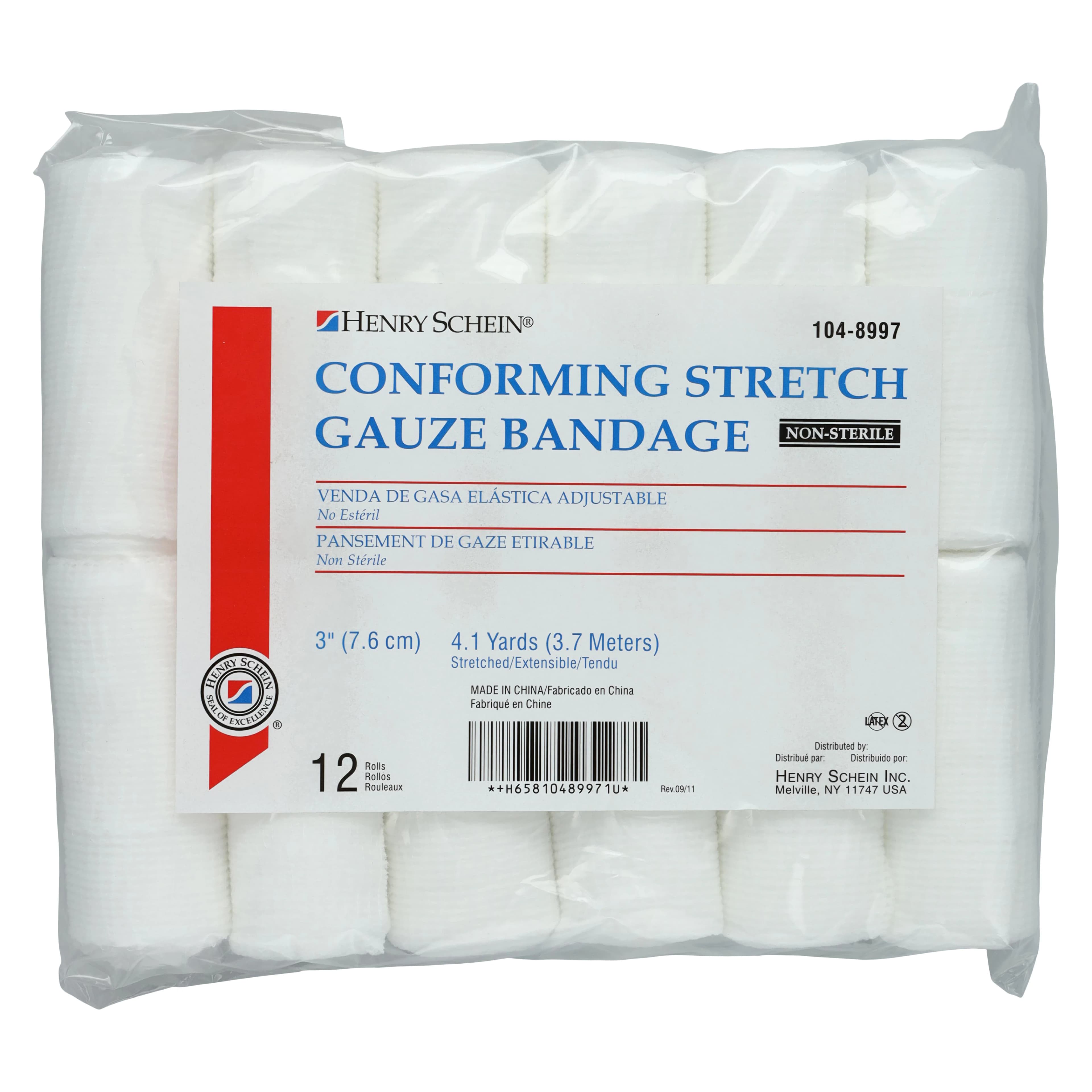 Henry Schein Conforming Stretch Gauze Bandage, 3" x 4.1 yd, 8 Ply, Non-Sterile, 12/Bag thumbnail 4