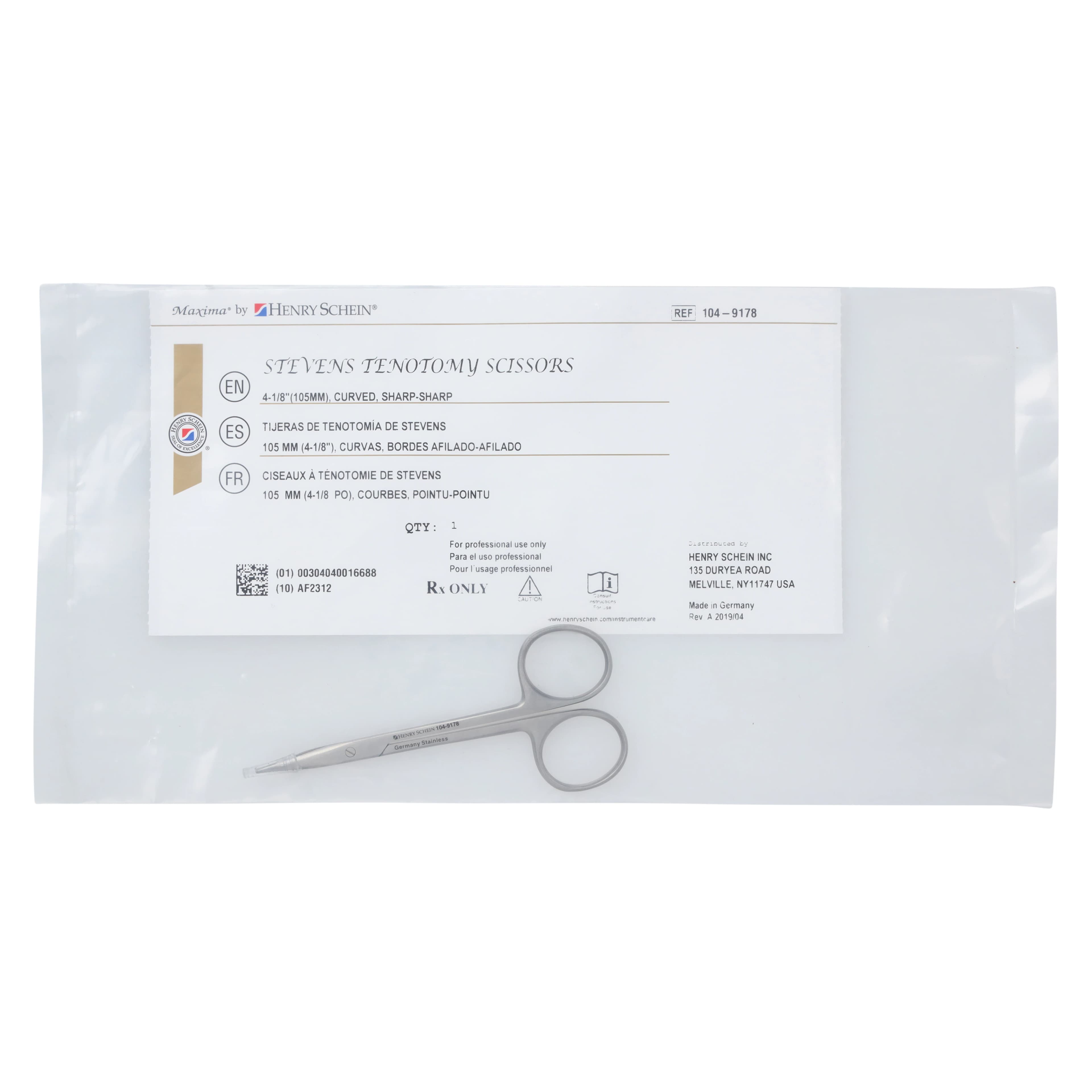 Henry Schein Stevens Tenotomy Scissors, Curved, 4-1/8" Stainless Steel, Each thumbnail 6
