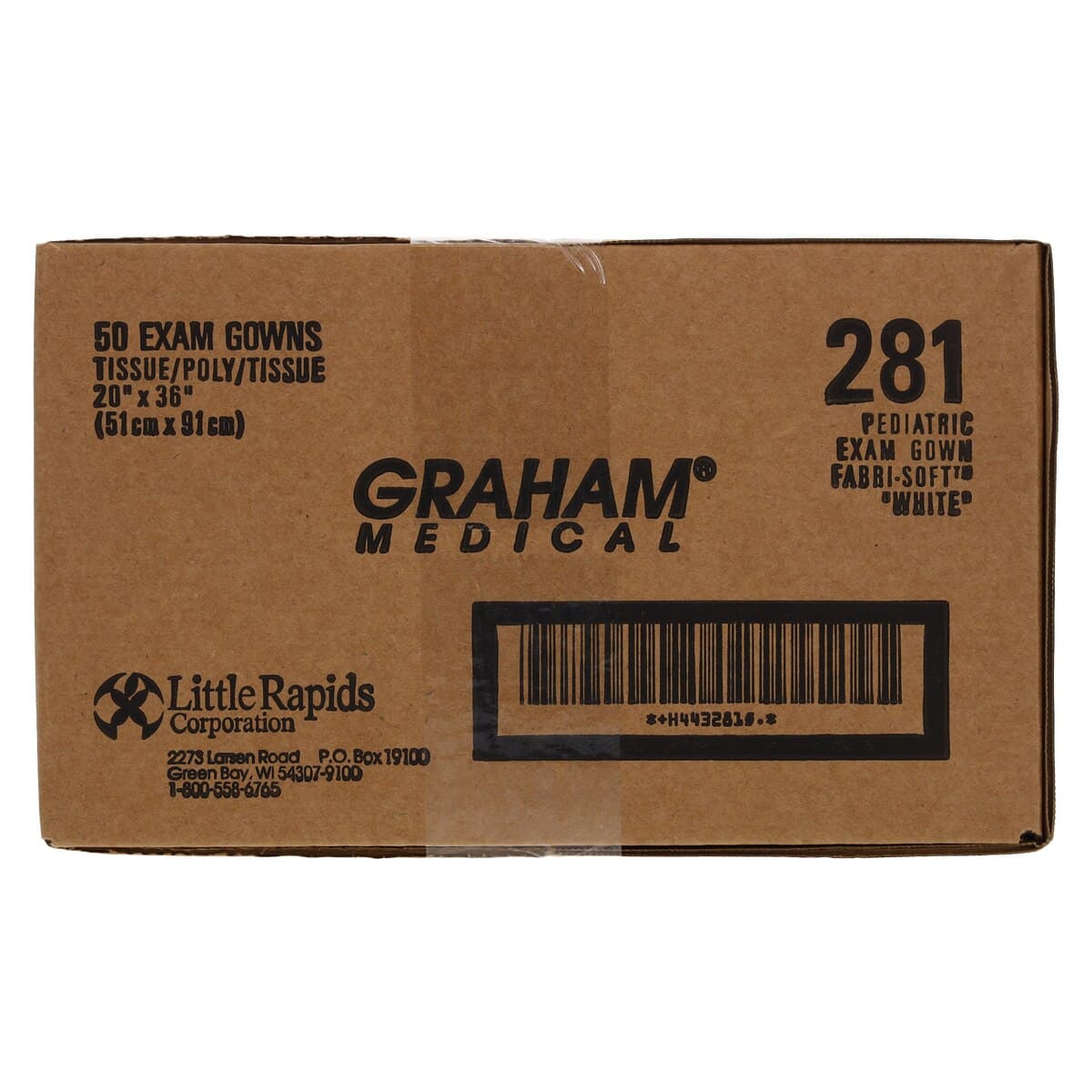 Graham Medical Fabri-Soft Fluid-Resistant Pediatric Exam Gown, Junior Size, 20" x 36", White, Disposable, 50/Case thumbnail 3