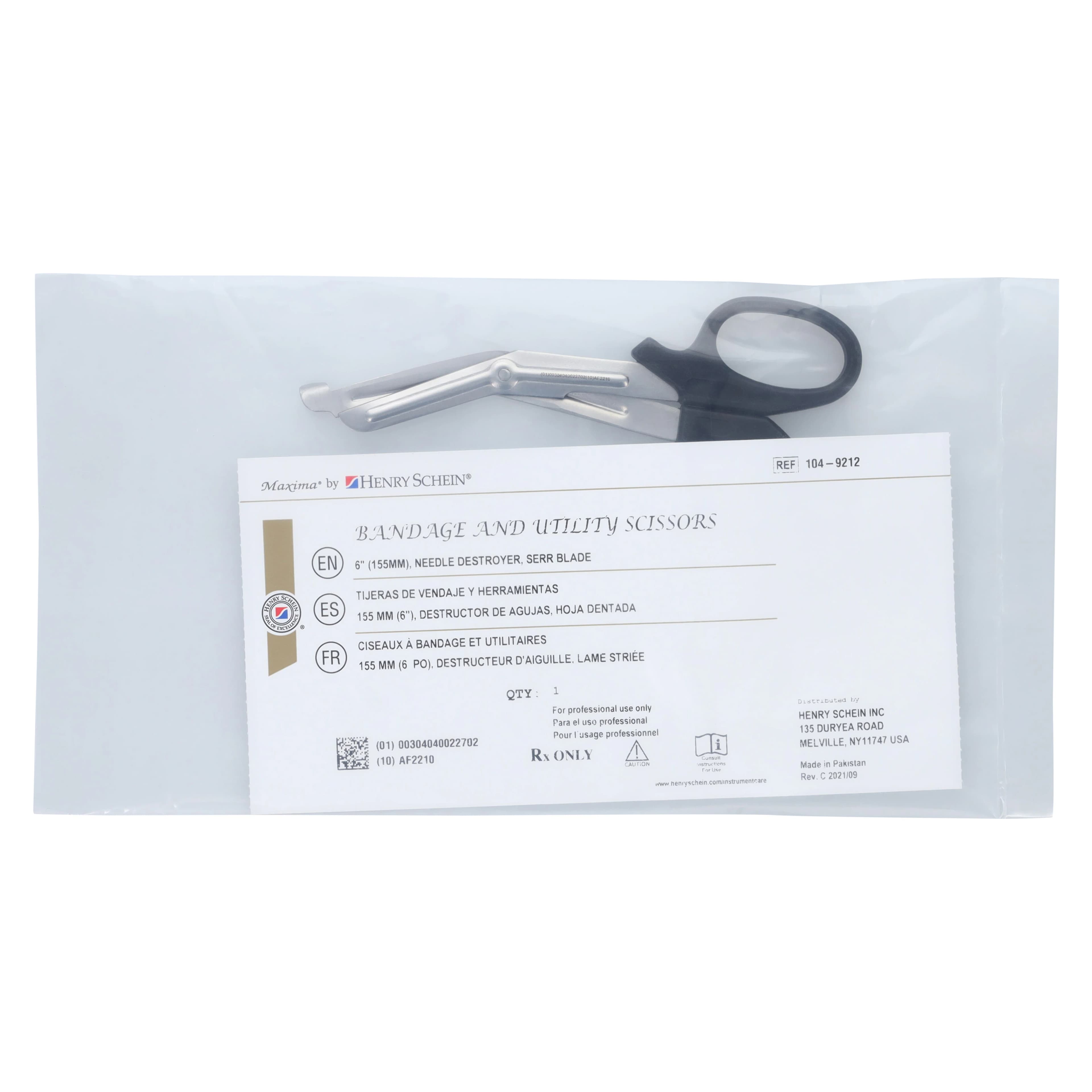 Henry Schein Bandage & Utility Scissors, 6-1/2", Stainless Steel, Each, 01KEZKNP68C4DV5XSCKC8WP294 thumbnail 6