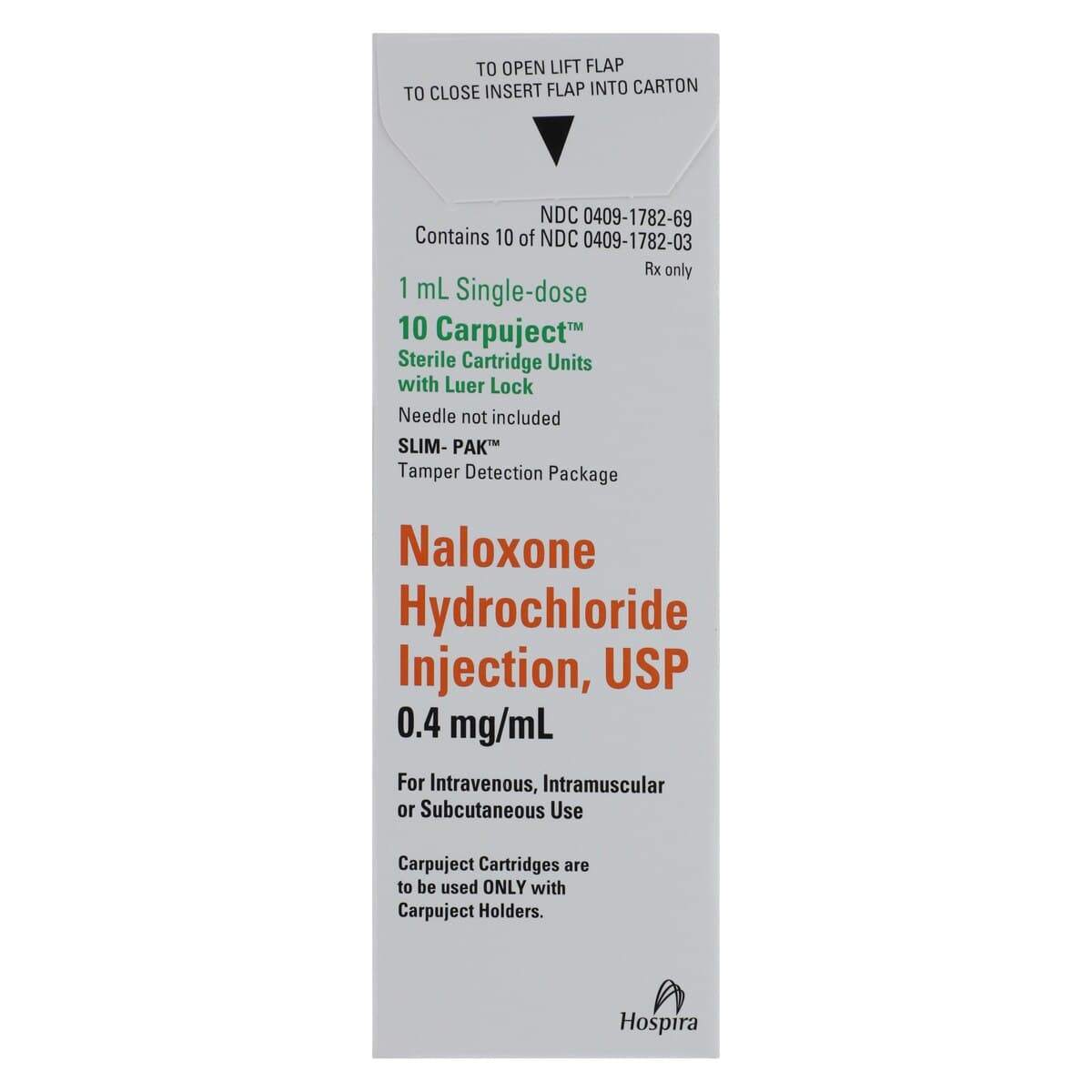 Naloxone HCl Injection 0.4 mg/mL, Carpuject Syringe, 1 mL, No Needle (Pfizer Injectables) thumbnail 2
