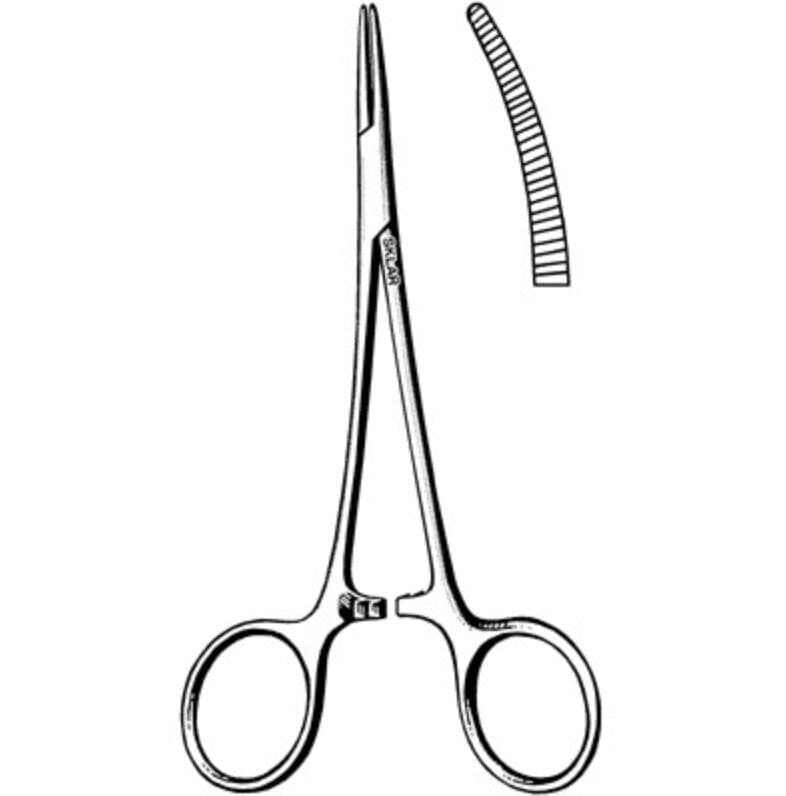 Sklarlite Halsted Mosquito Hemostatic Forcep, Curved, 5" Stainless Steel, Each - Sklarlite Forcep Halstead - Image 1