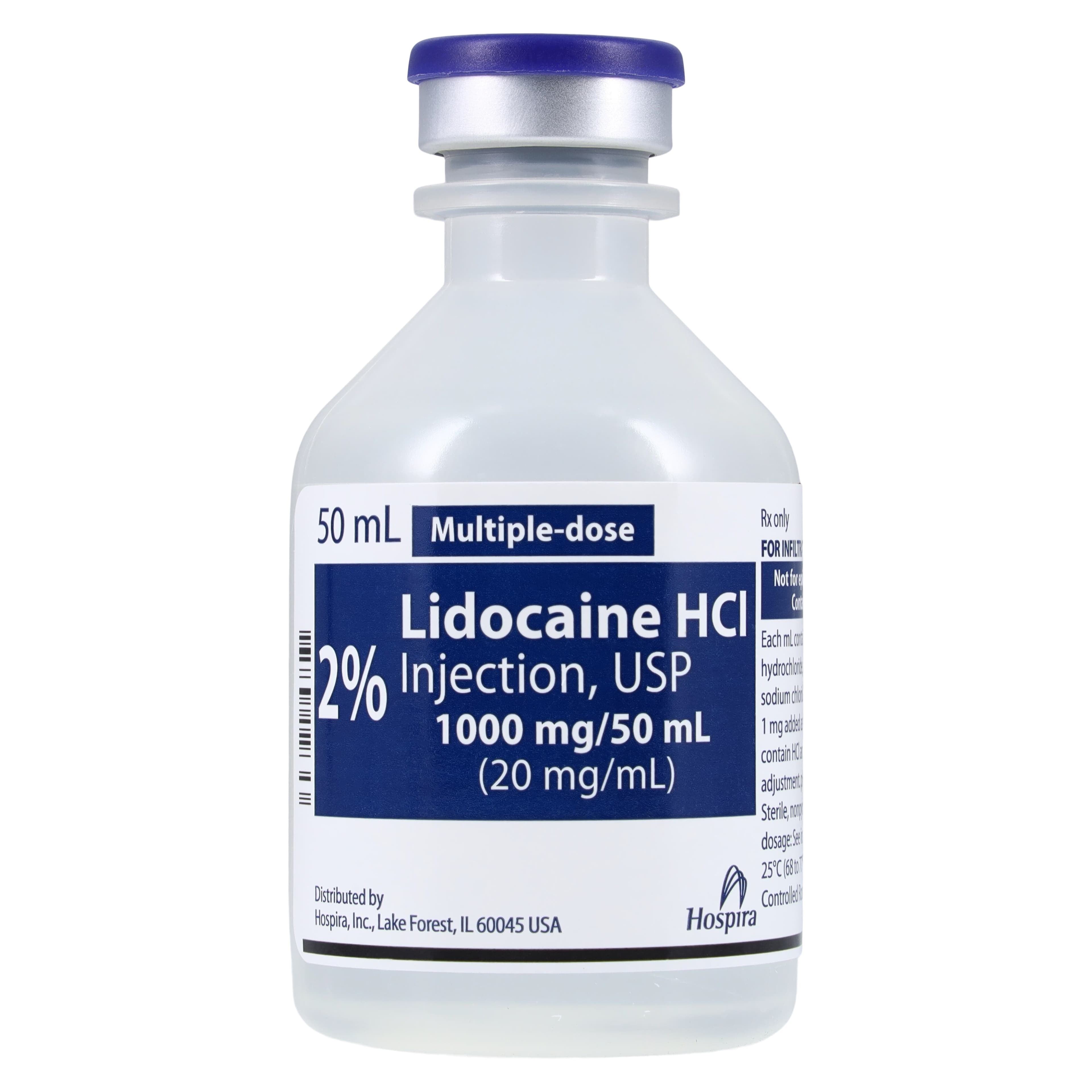 Lidocaine HCl Injection 2% Multiple-Dose Vial, 50 mL, 25/Package thumbnail 3