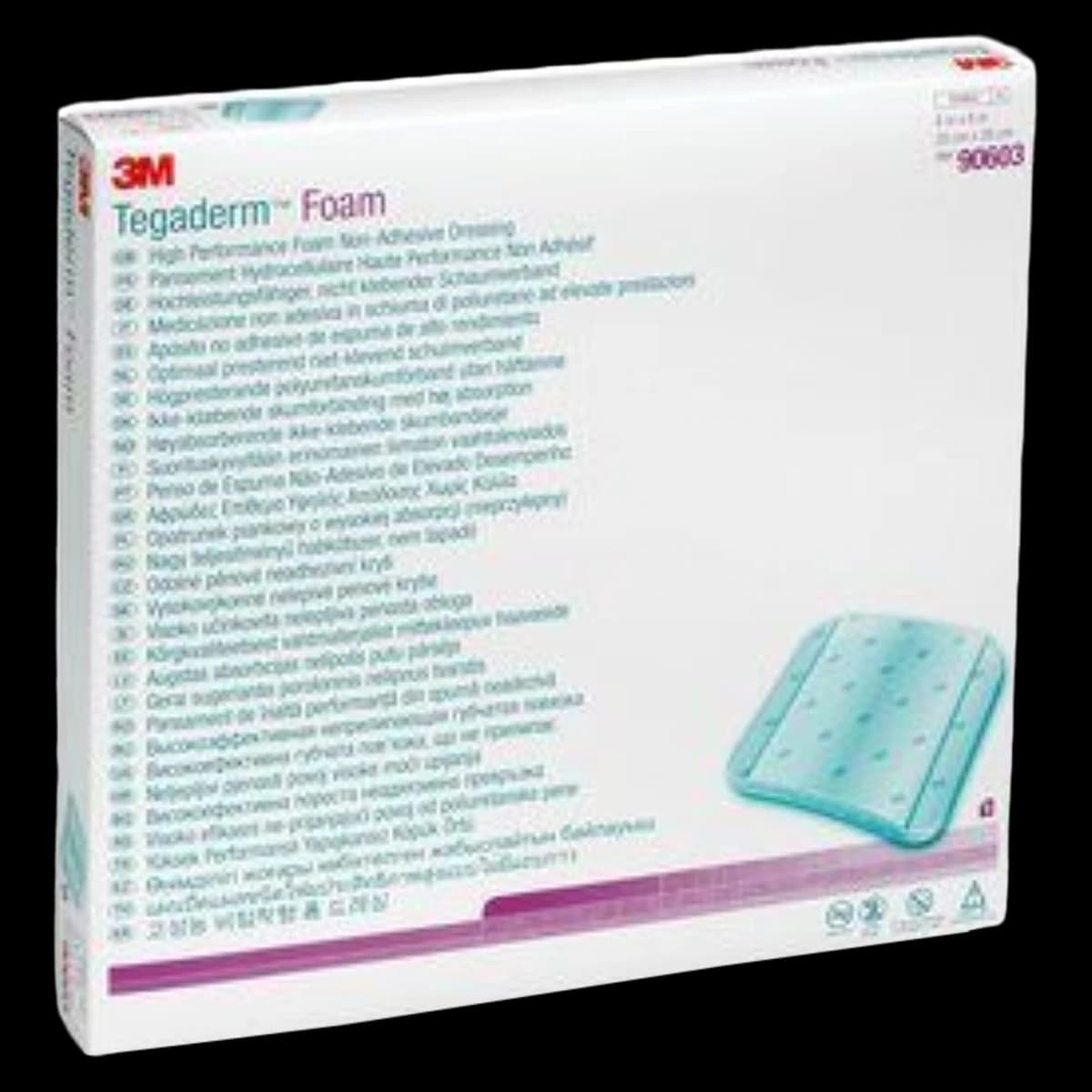 3M Tegaderm HP Foam Dressing, Non-Adherent, 8x8 inch, Tan, Sterile, 10/Bx - Tegaderm Dressing Foam Non-Adh - Image 1