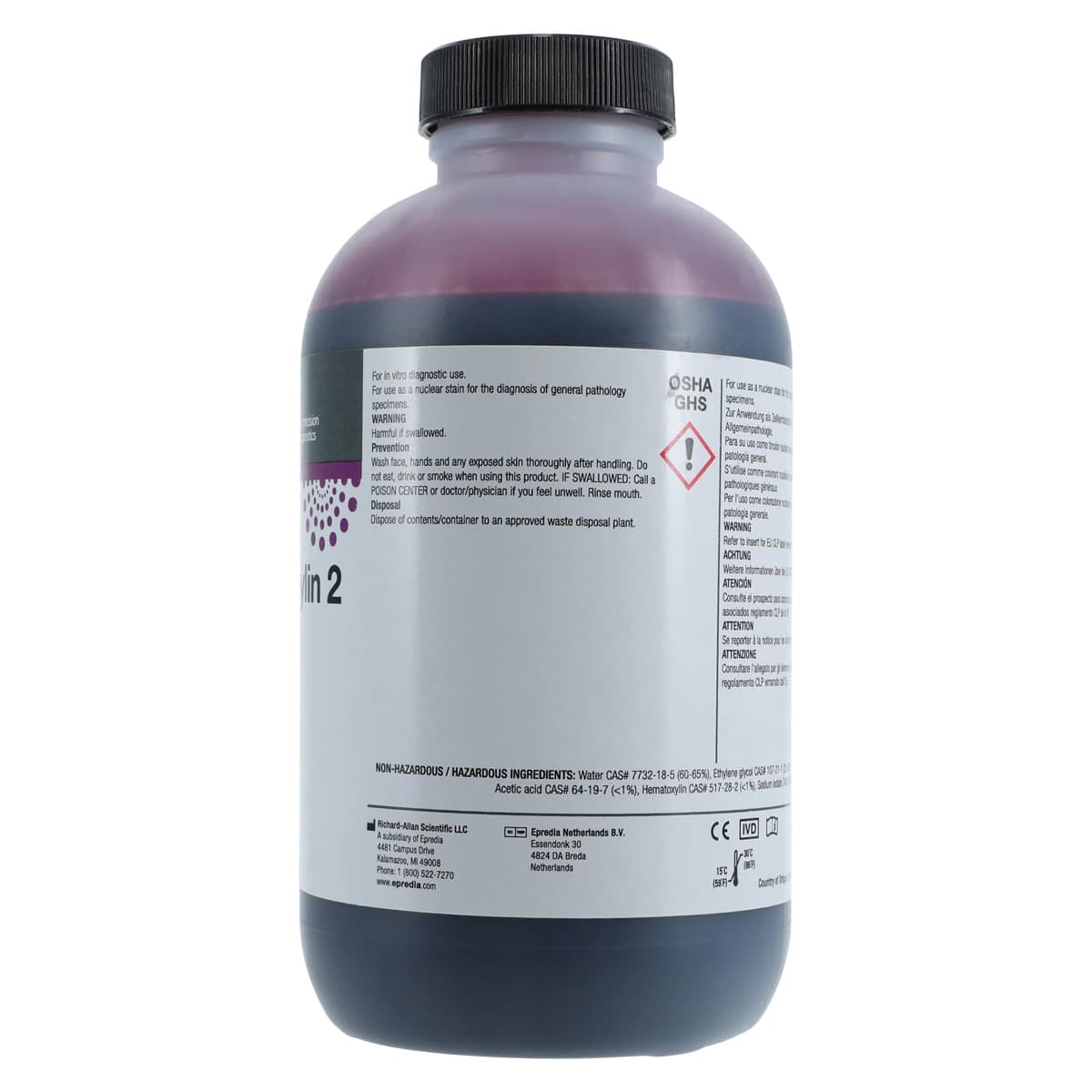 Richard-Allan Scientific Signature Series Gill's Hematoxylin 2 Stain, 16 oz Bottle, 4/Case thumbnail 2