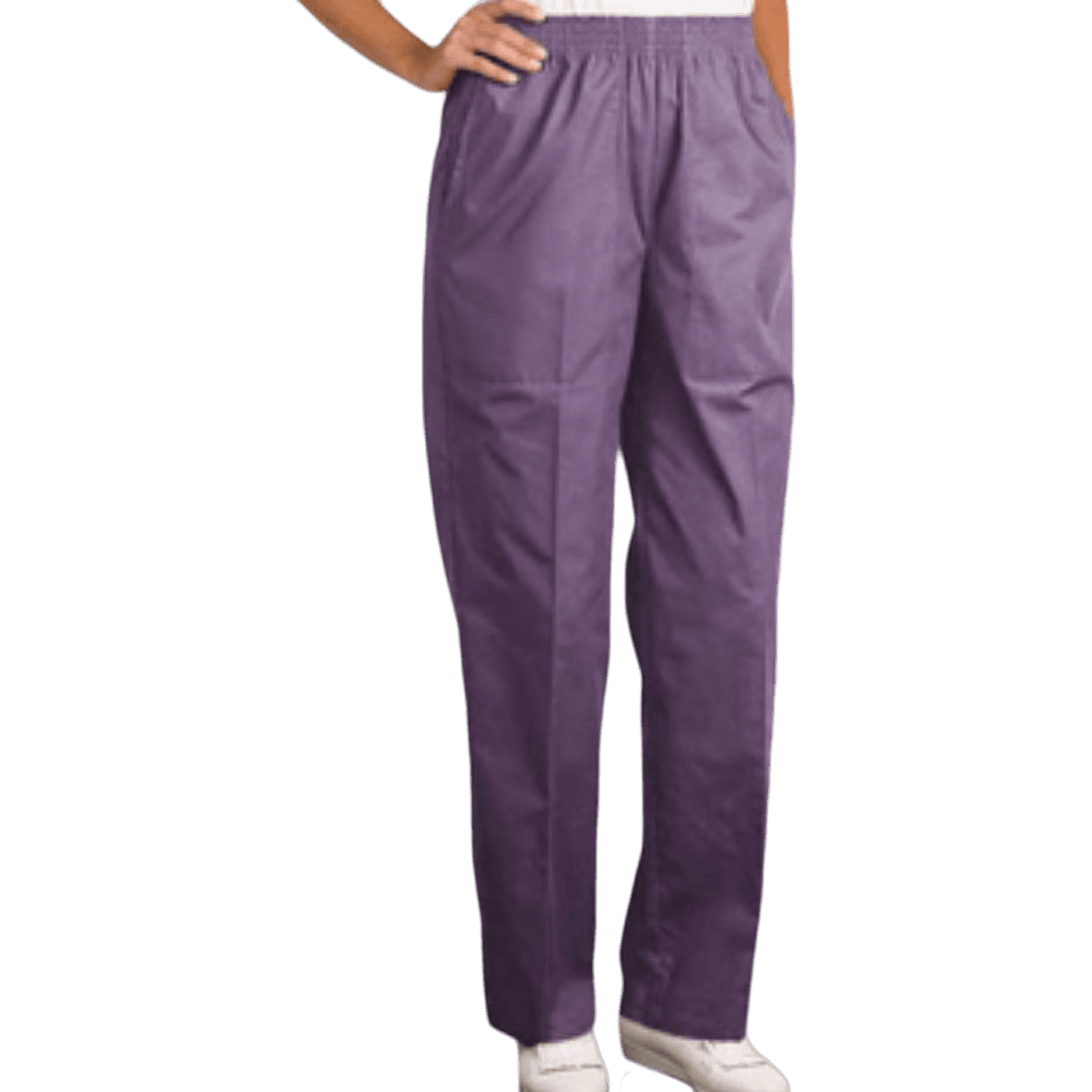 Fashion Seal Ladies Scrub Pant, Sugar Plum, Medium, 65% Polyester / 35% Cotton, 2 Pockets - Pants Scrub Ladies Sugar Plum - Image 1