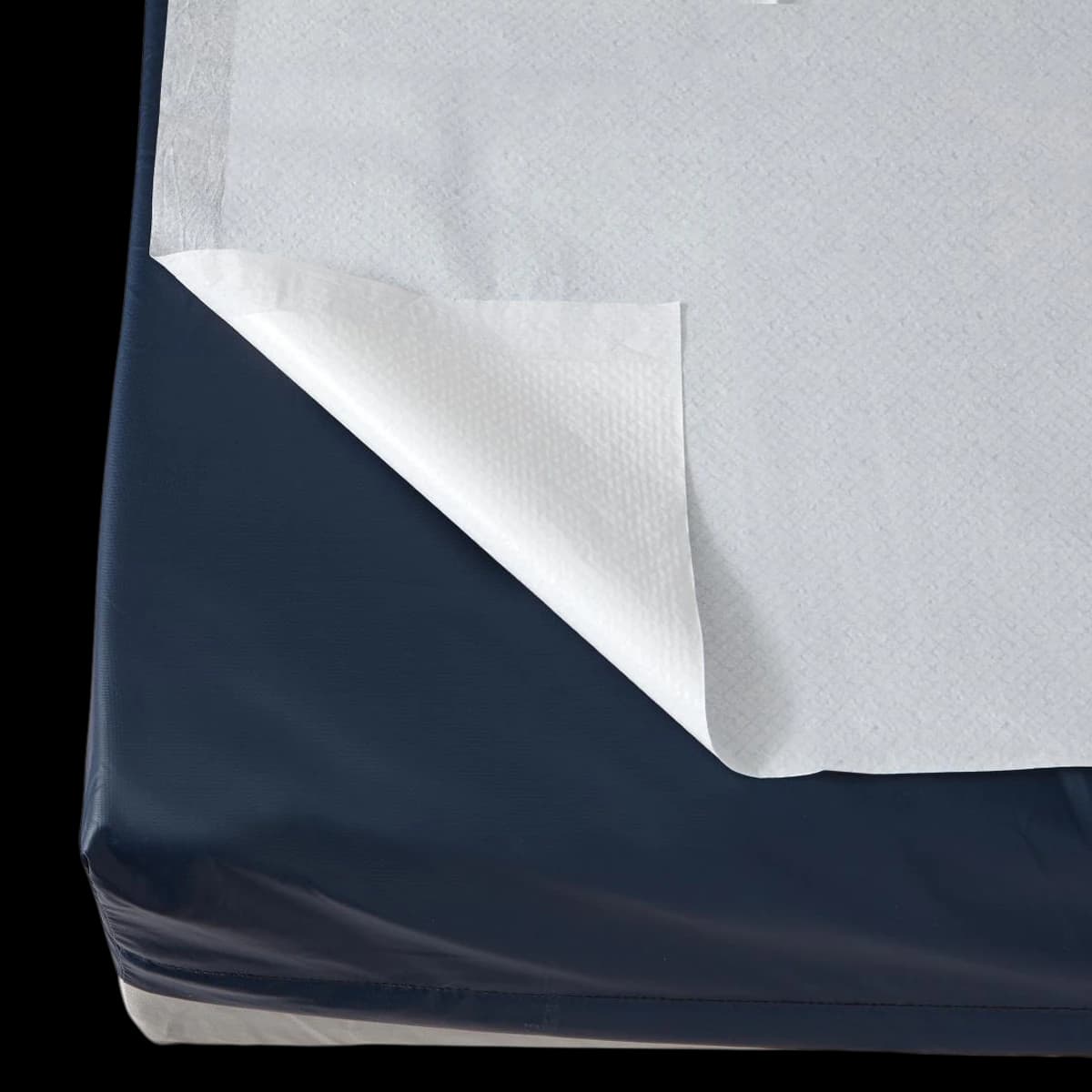 Medline Flat Bed Sheet, Non-Sterile, 58 in x 96 in, White, 25/Case - Flat Bed Sheet T/P Blue - Image 1