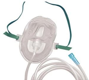 SunMed AirLife Adult Oxygen Mask, Medium Concentration, Vinyl Resin, 7 ft Tubing, Disposable, Latex-Free, 50/Case - Mask Medium Concentrate f/Oxyg - Image 1