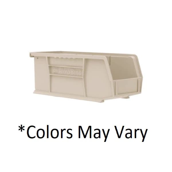 Akro-Mils AkroBins Storage Bin, Stone, Polymer, with Label Holder, 10-7/8 x 4-1/8 x 4 in, 12/Case - Bin Shelf Stone - Image 1