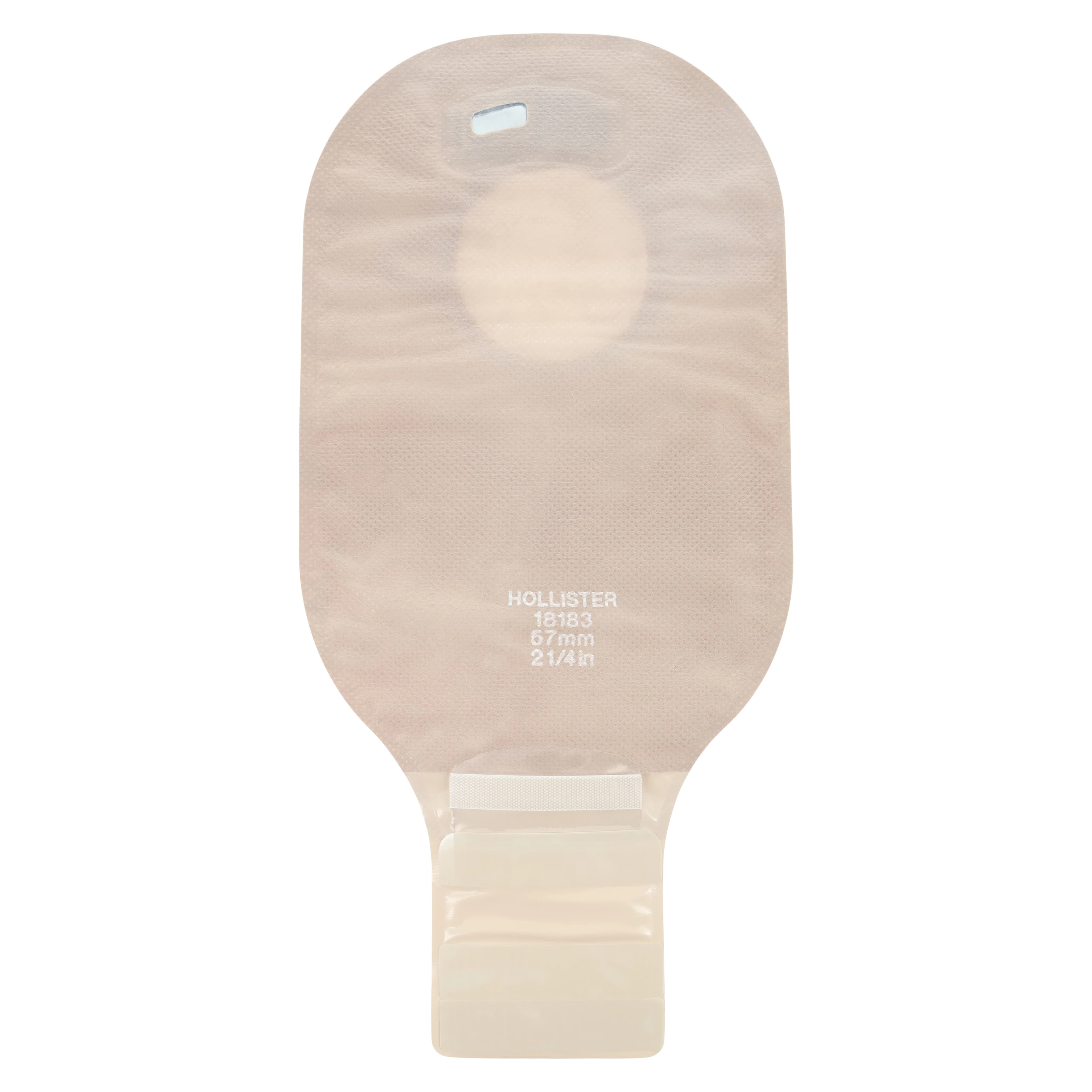 Hollister New Image 2-Piece Ostomy Pouch, 12" Length, 2.25" Flange, Beige/Red thumbnail 2