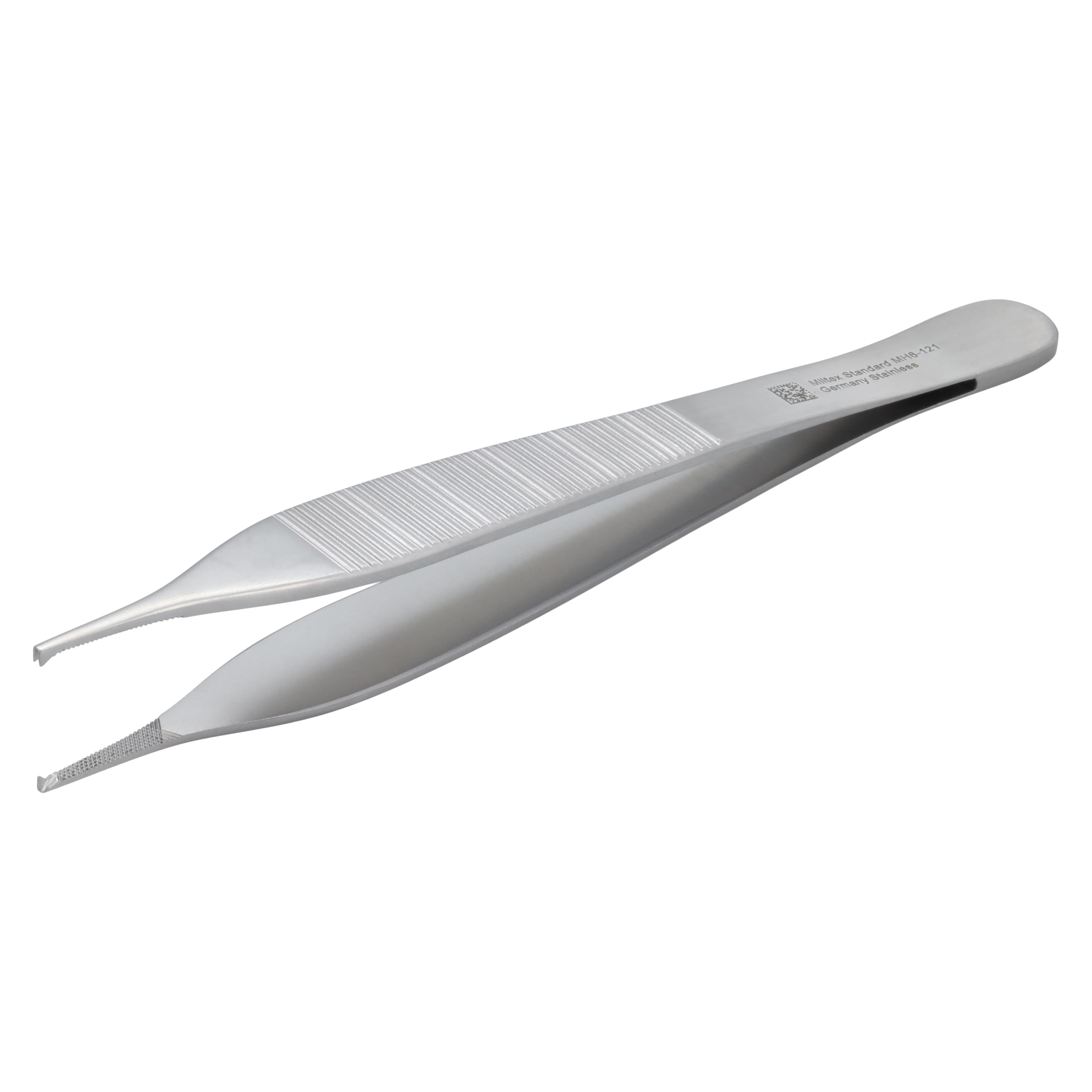 Meister-Hand Adson Tissue Forceps, Straight, 1x2 Cross Serrated Tips, 4-3/4" (12.1 cm), Stainless Steel, Autoclavable, Each, MH6-121 (89132-560) thumbnail 4