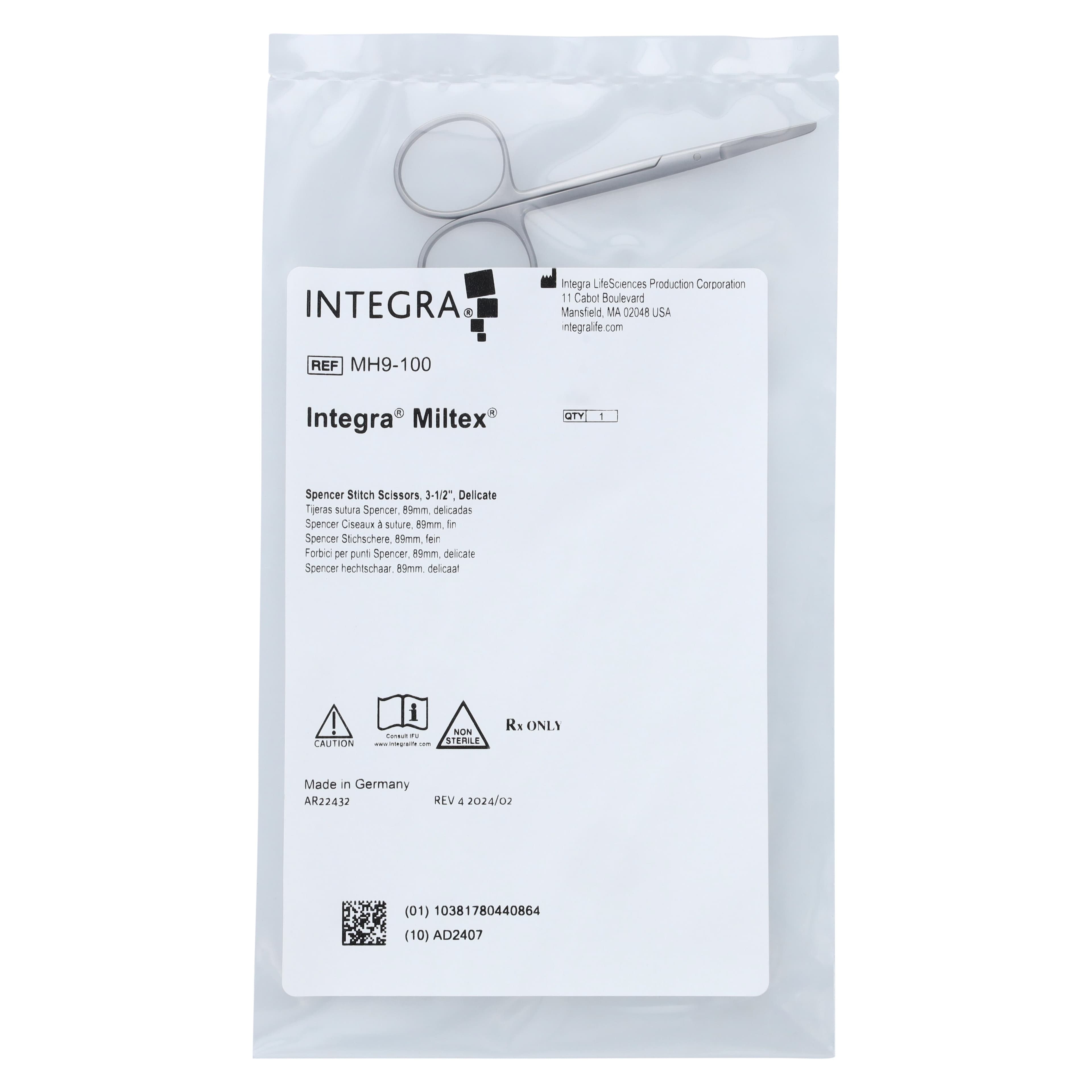 Miltex Meister-Hand Spencer Stitch Scissors, 3-1/2" Stainless Steel, Each thumbnail 5