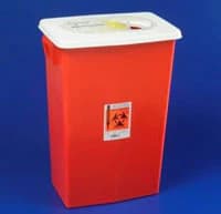 Cardinal Health Sharps Container, 18 gal, Red, 12.75 x 18.25 x 26 in, 5/Case - Sharps Container Red - Image 1