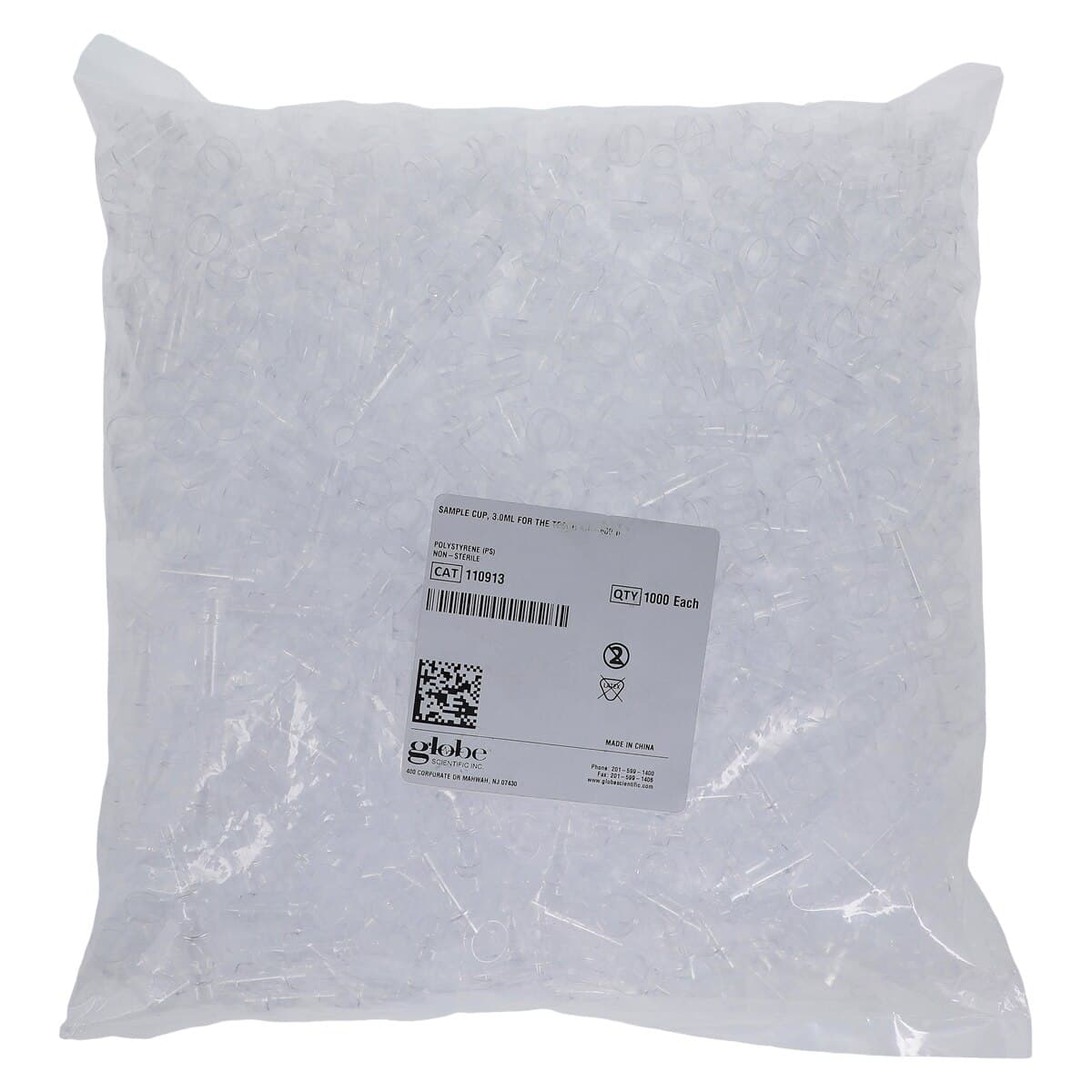 Globe Scientific Tosoh AIA-600 Sample Cups, Non-Sterile, Polystyrene, 3mL, 1000/Bag thumbnail 3