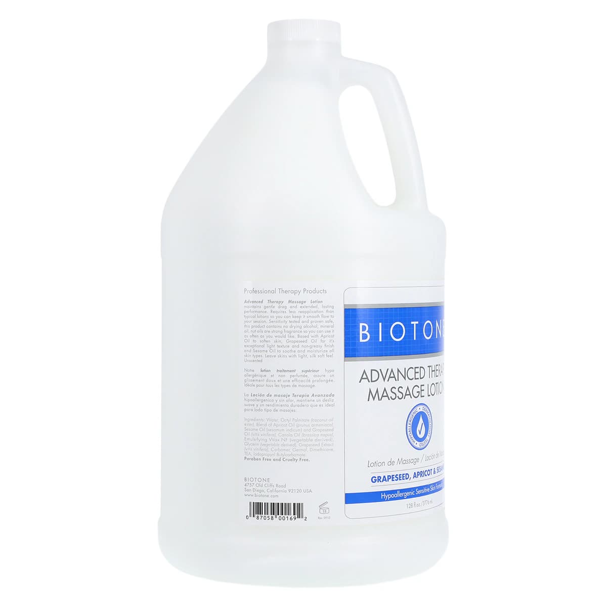 Biotone Advance Therapy Massage Lotion, Unscented, Paraben Free, 1 Gallon thumbnail 2