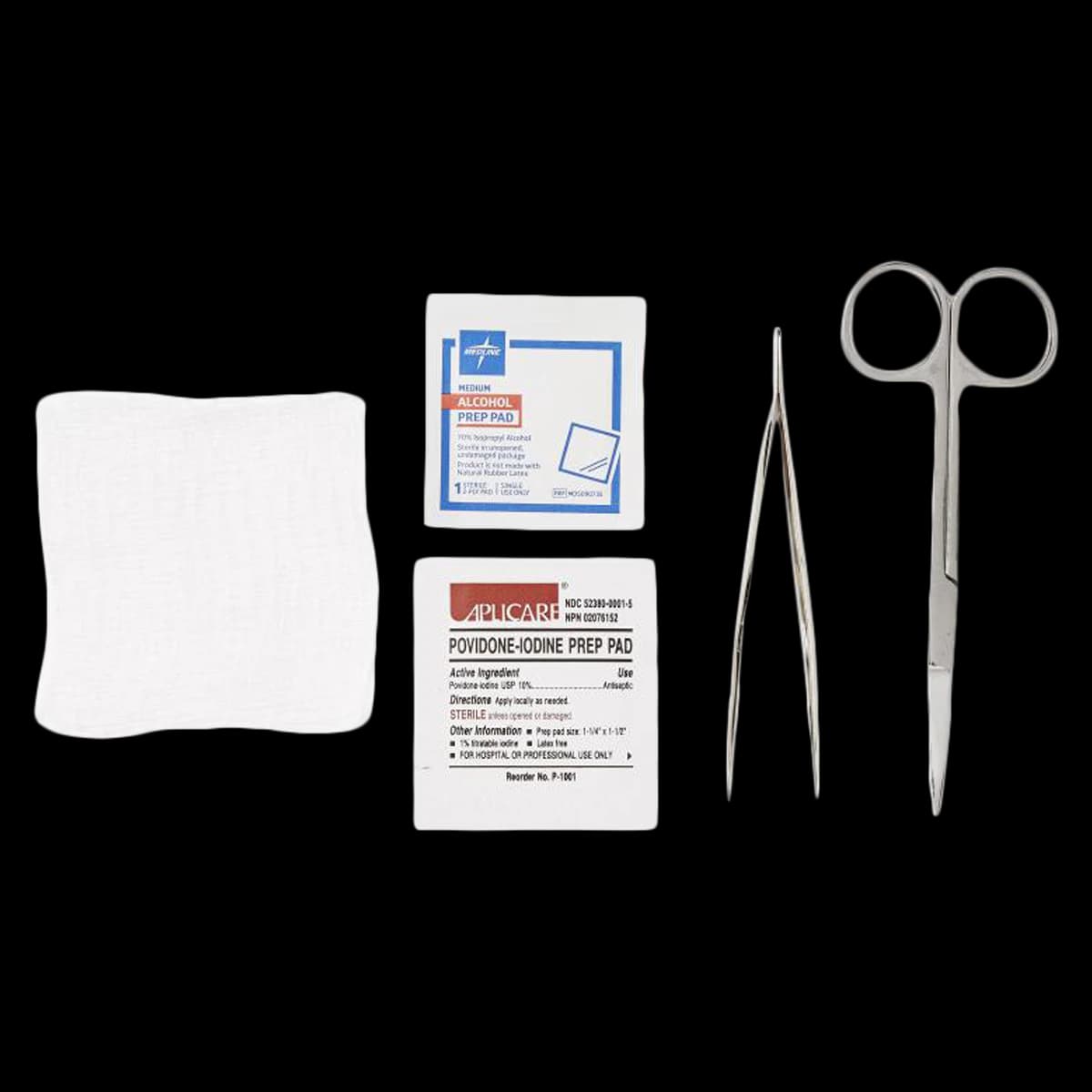 Medline Comfort Loop Suture Removal Tray with Metal Iris Scissors - Suture Removal Tray Metl Iris - Image 1