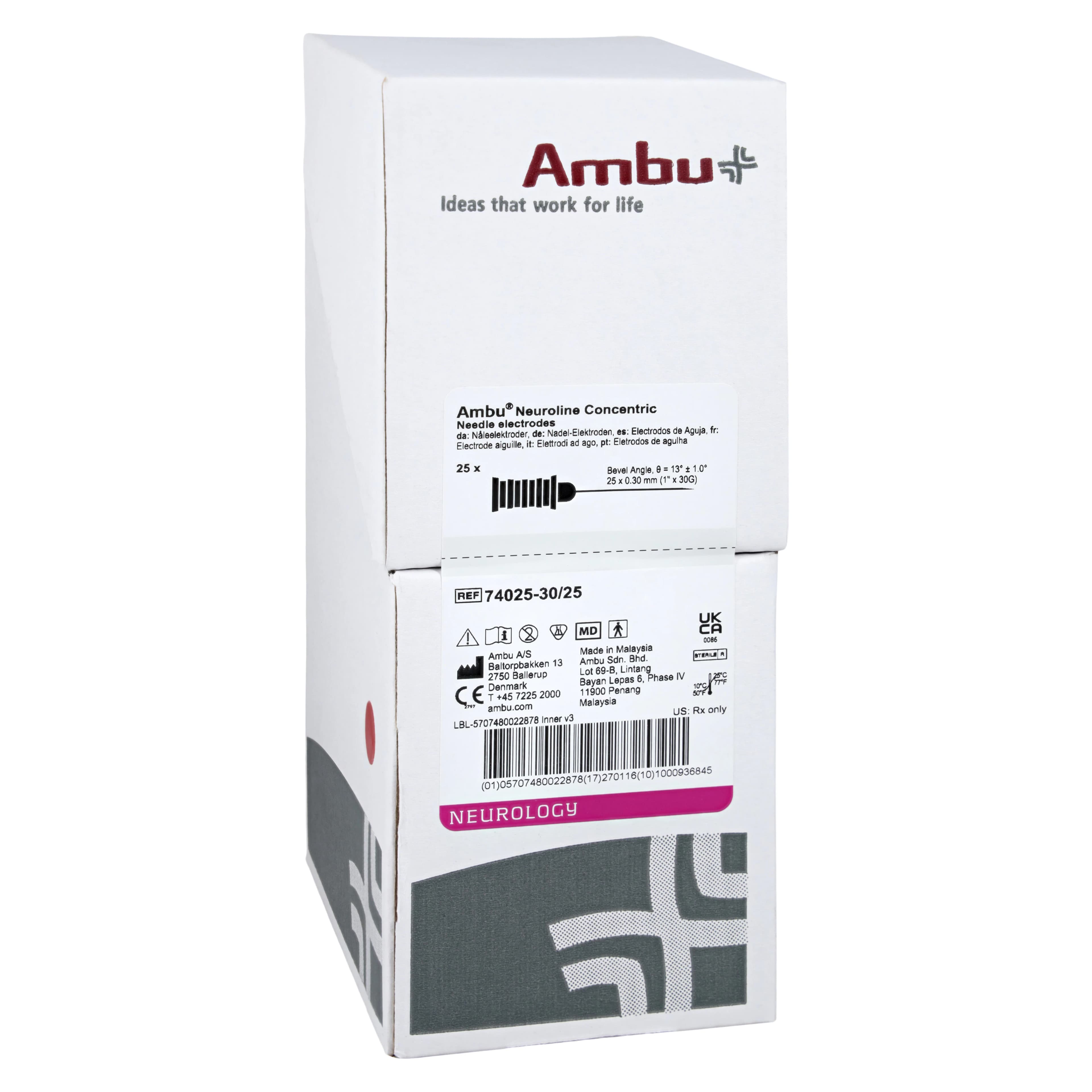 Ambu Neuroline Subdermal Needle Electrode, 30G x 25mm, Sterile, 25/Box thumbnail 3