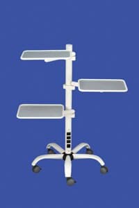 Dentamerica Multi-Tier Adjustable Tray Stand, 3 Trays, Roller Base with Brake, 69"H x 26"W x 43"D - Multi-Tier Adjustable Tray Stand - Image 1