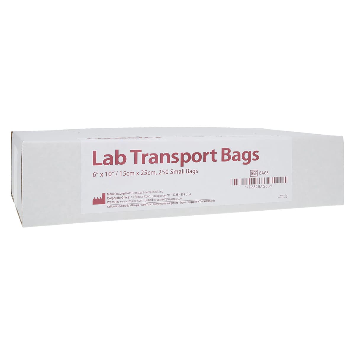 Crosstex Lab Transport Bags, 6" x 10", Self-Sealing, Clear Plastic, 1000/Case (4 Boxes of 250) - Transport Bags Plastic 6"x10" 1000/Cs - Image 1