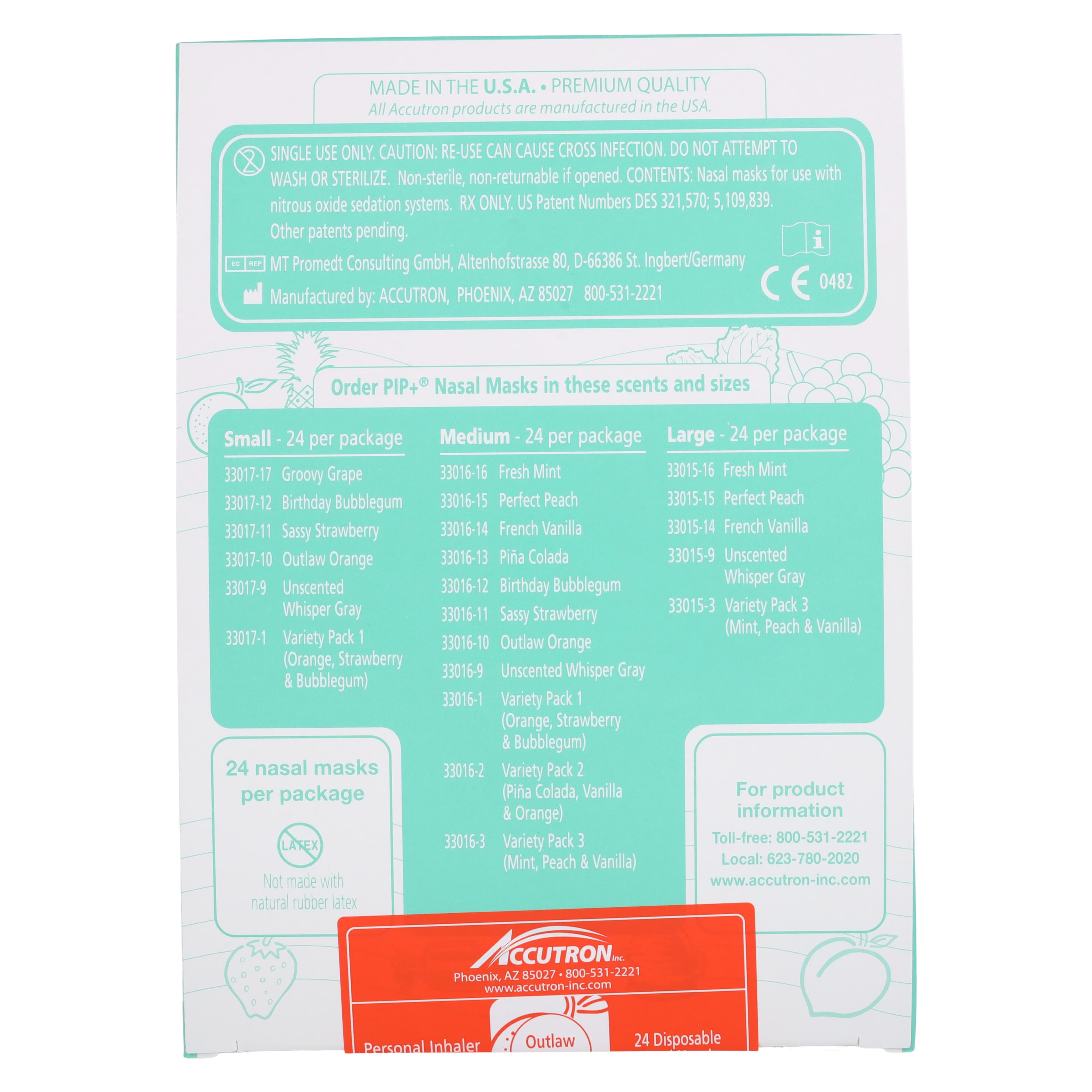 Accutron Personal Inhaler Plus+ (PIP+) Single-Use Nasal Hoods, Small, Outlaw Orange, 24/Pk, 33017-10 thumbnail 7