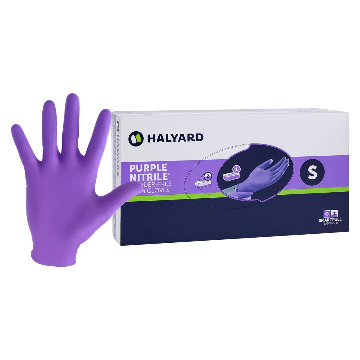 Halyard PURPLE NITRILE* Exam Gloves, Powder-Free, Non-Sterile, Small, Purple, 100/Box, 55081 thumbnail 2