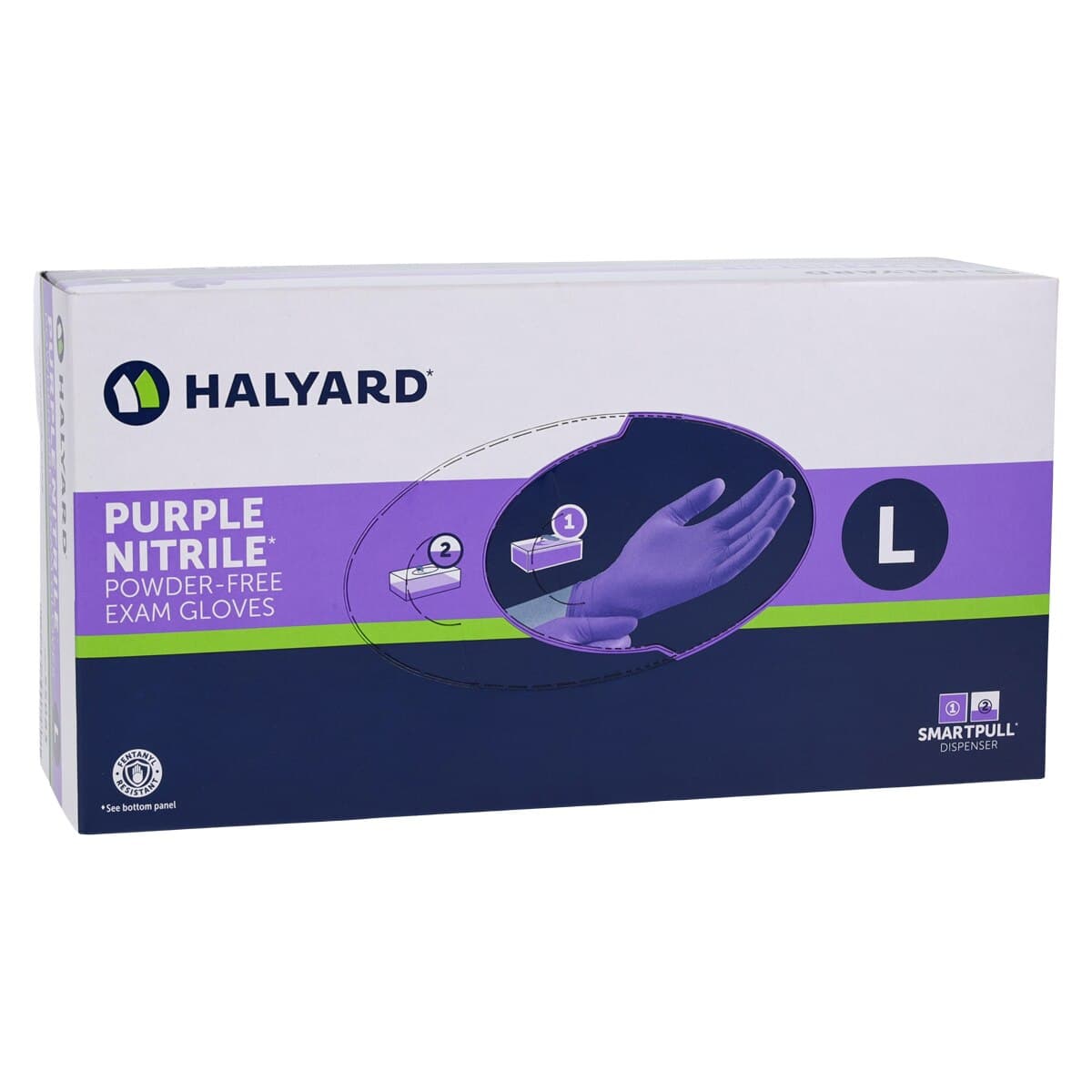 Halyard PURPLE NITRILE* Exam Gloves, Powder-Free, Non-Sterile, Large, Purple, 100/Box, 55083 thumbnail 4