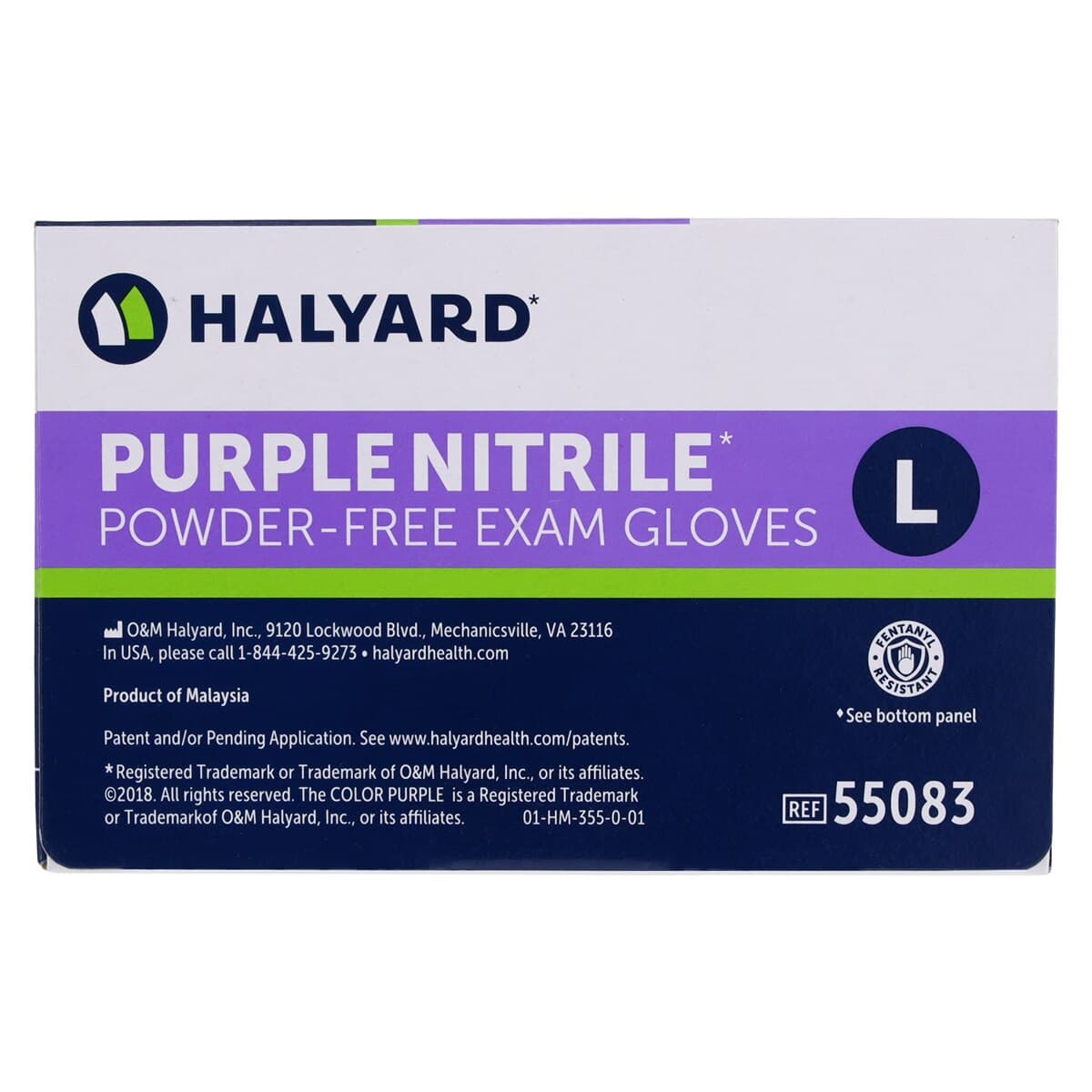 Halyard PURPLE NITRILE* Exam Gloves, Powder-Free, Non-Sterile, Large, Purple, 100/Box, 55083 thumbnail 7