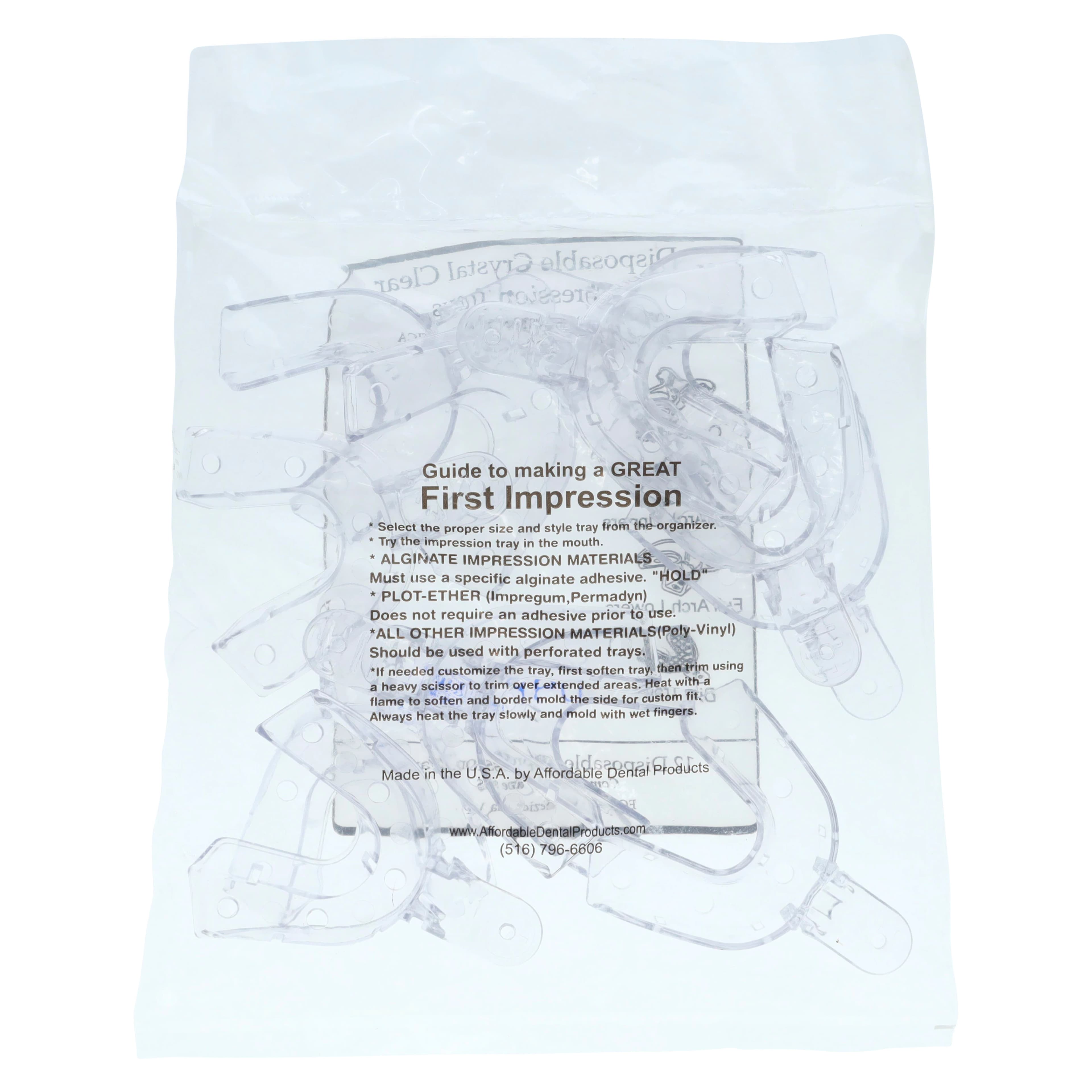 Crystal Disposable Impression Trays, Full Arch Lower, Large, Perforated, 12/Pkg, #9P (09P9) thumbnail 4