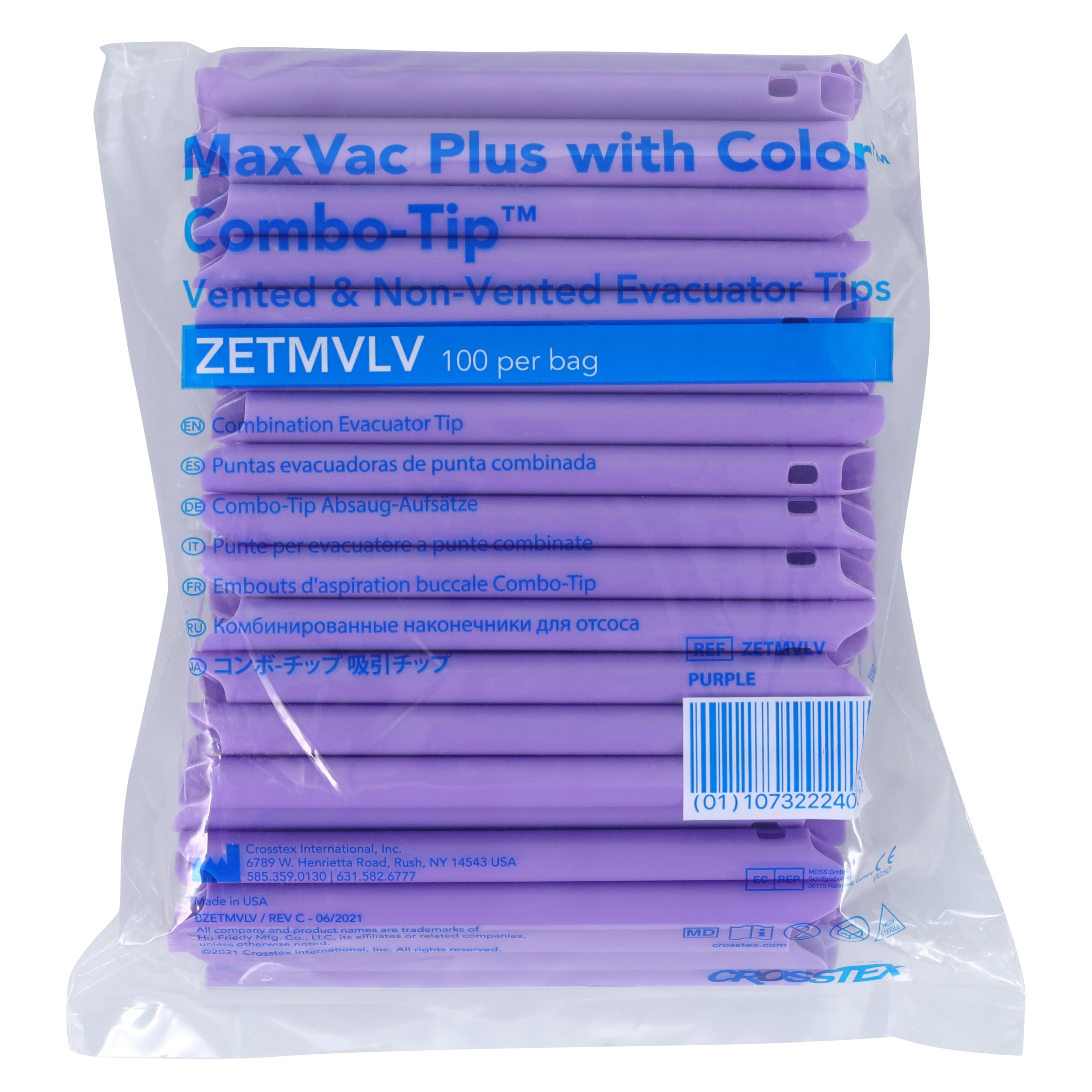 Crosstex MaxVac Plus Combo HVE Tips, Vented/Non-Vented, Assorted Colors, 1000/Pk, ZETMVP thumbnail 4