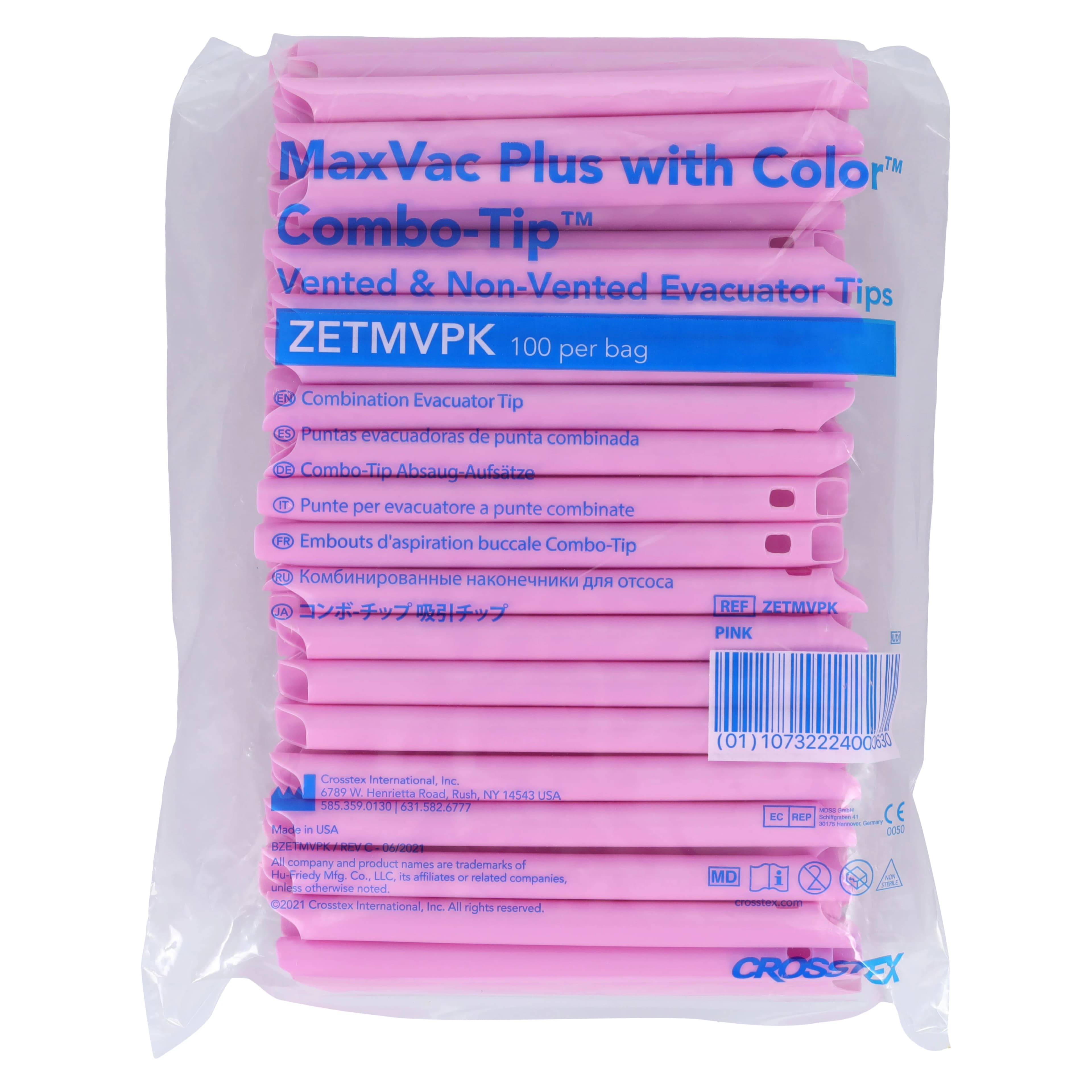 Crosstex MaxVac Plus Combo HVE Tips, Vented/Non-Vented, Assorted Colors, 1000/Pk, ZETMVP thumbnail 5