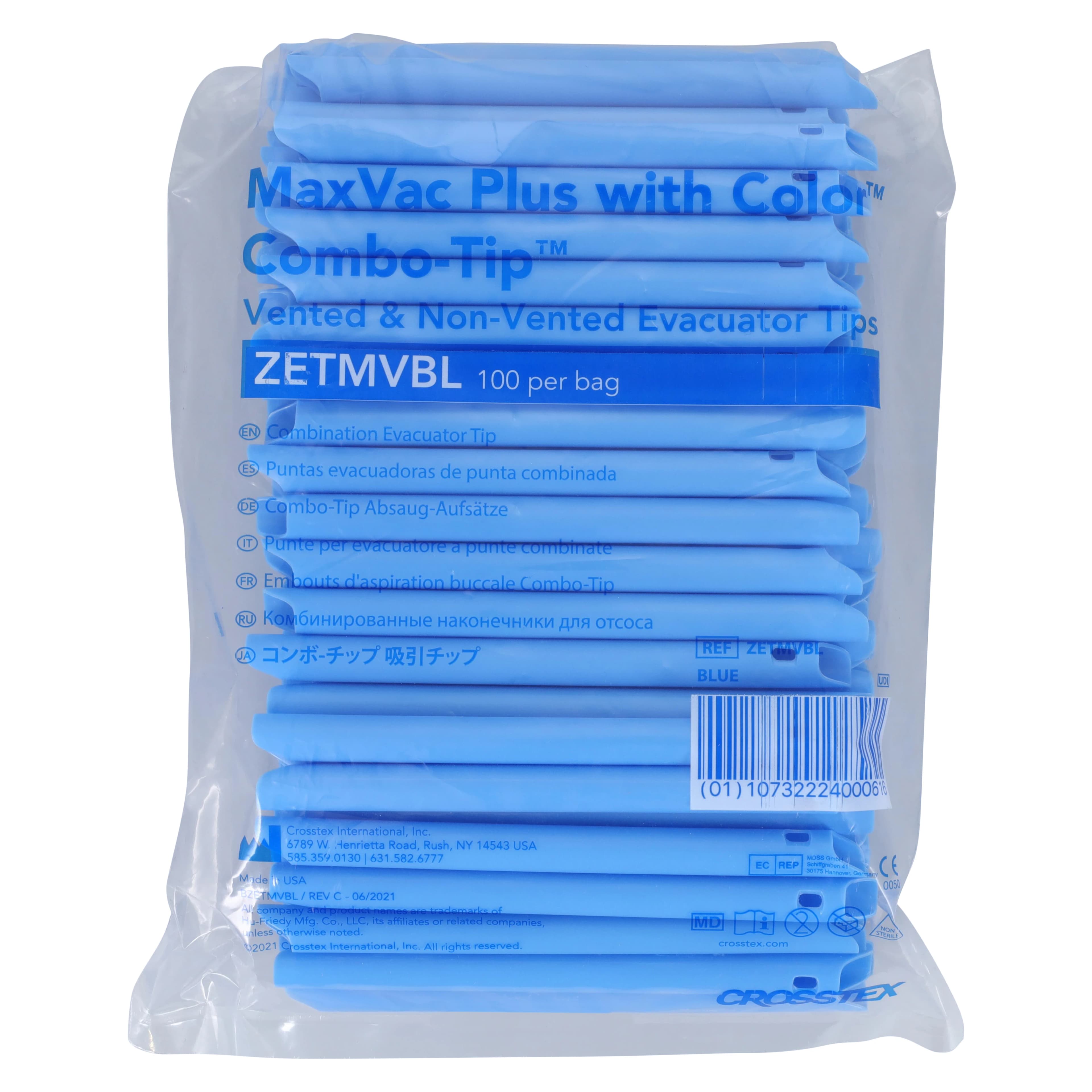 Crosstex MaxVac Plus Combo HVE Tips, Vented/Non-Vented, Assorted Colors, 1000/Pk, ZETMVP thumbnail 6